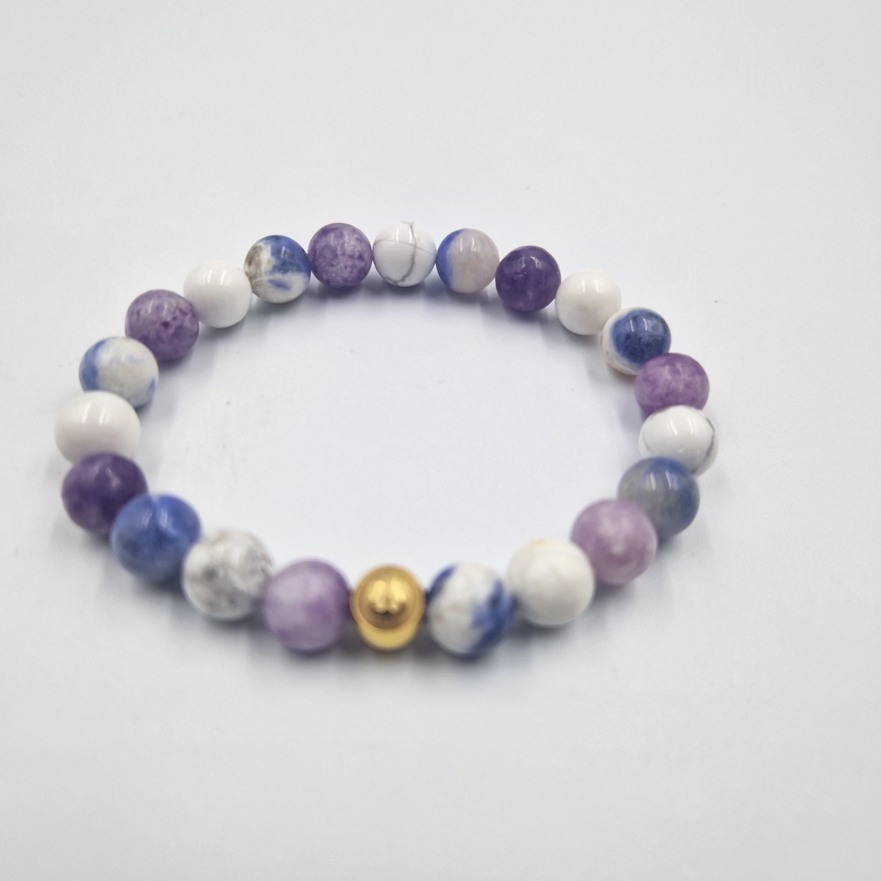 Bracelet DORMIR en Lépidolite, Sodalite et Howlite - Image 3