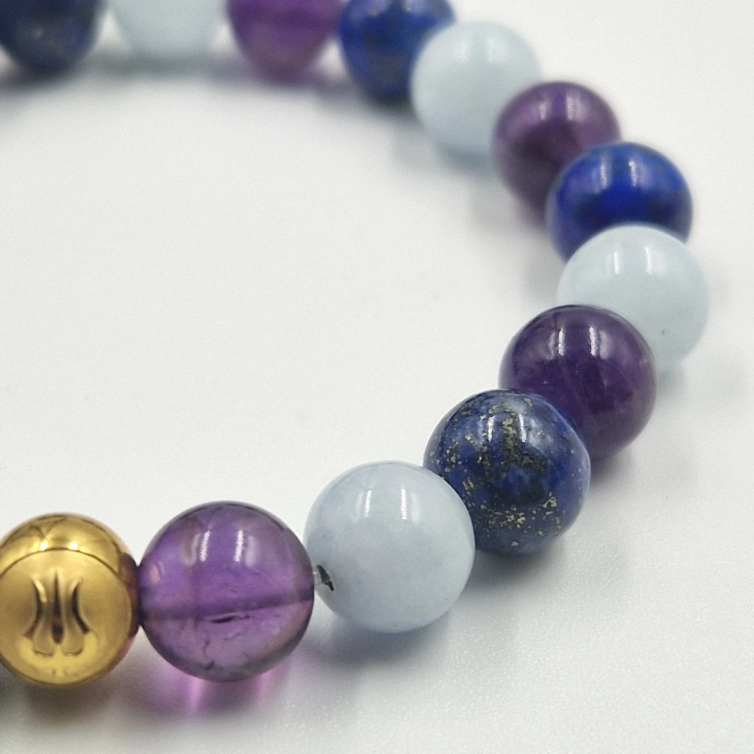 Bracelet DYNAMISME en Lapis lazuli, Aigue-marine et Améthyste - Image 2