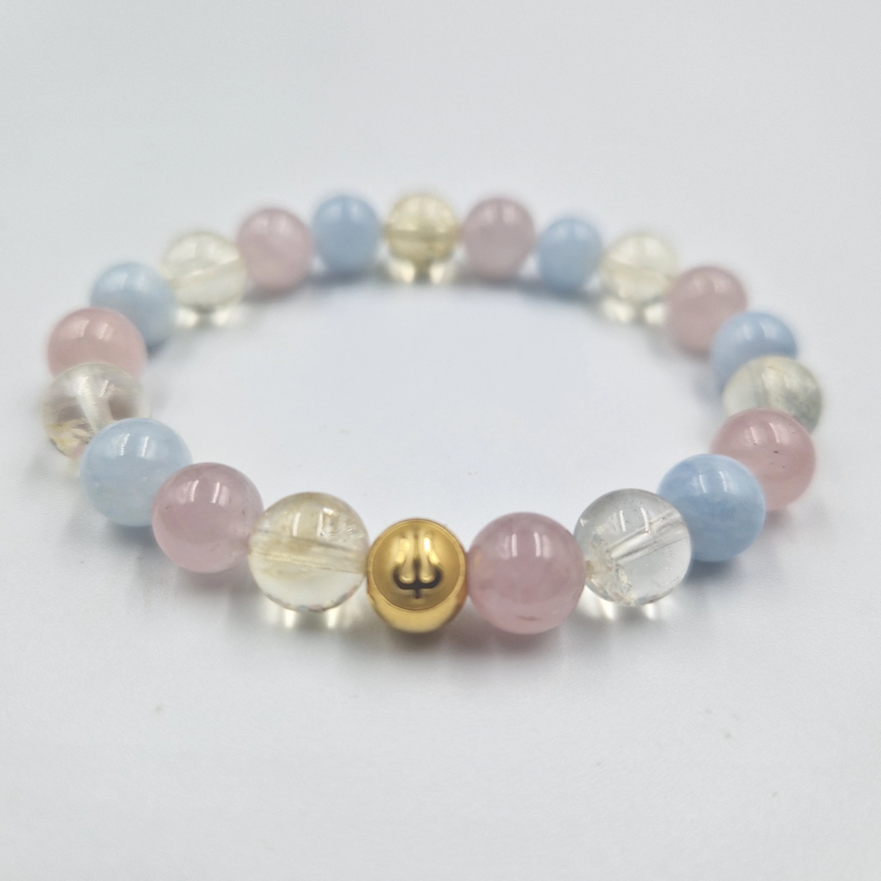 Bracelet ELOCUTION en Citrine, Quartz rose et Aigue-marine