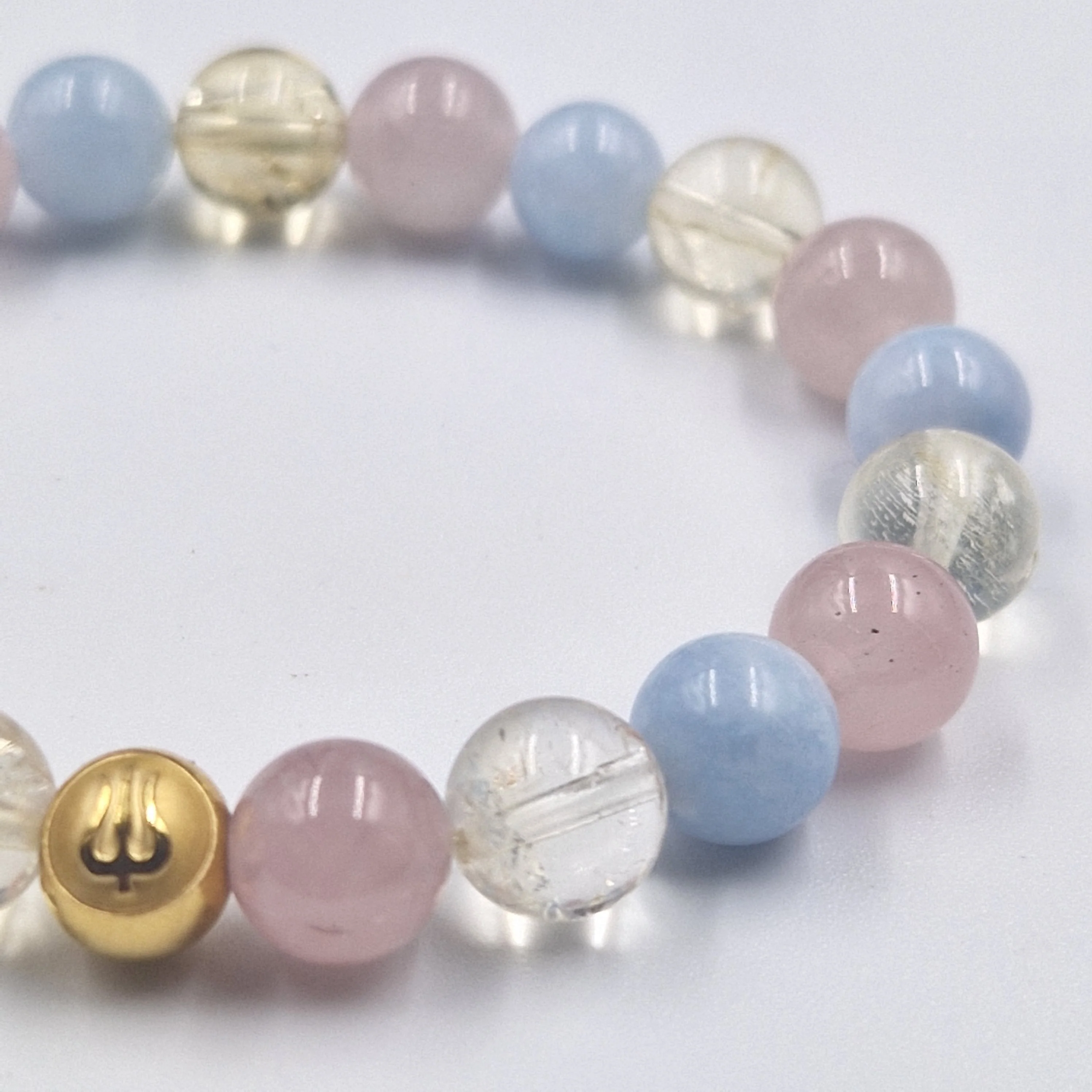 Bracelet ELOCUTION en Citrine, Quartz rose et Aigue-marine - Image 2