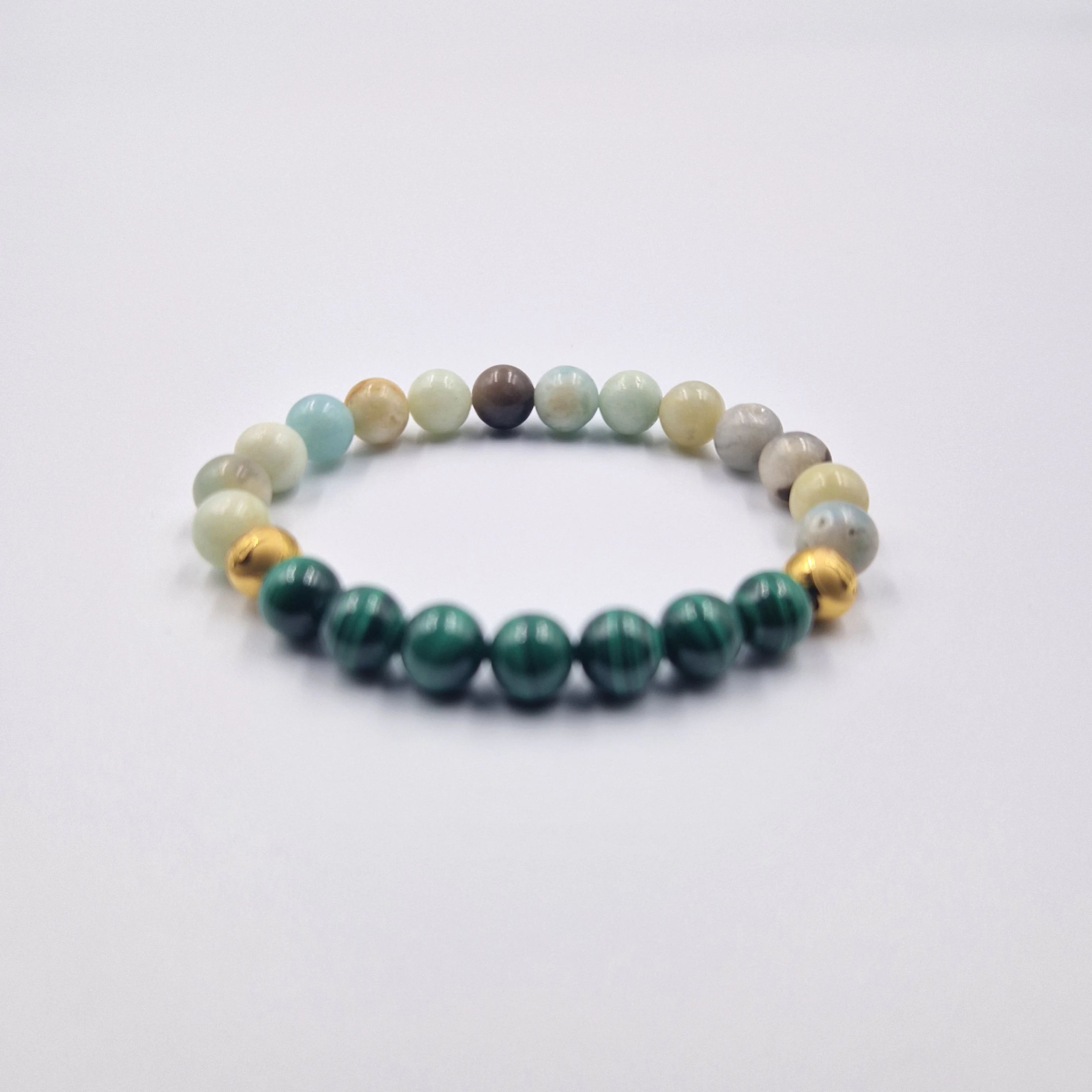 Bracelet en Amazonite et Malachite - Image 3