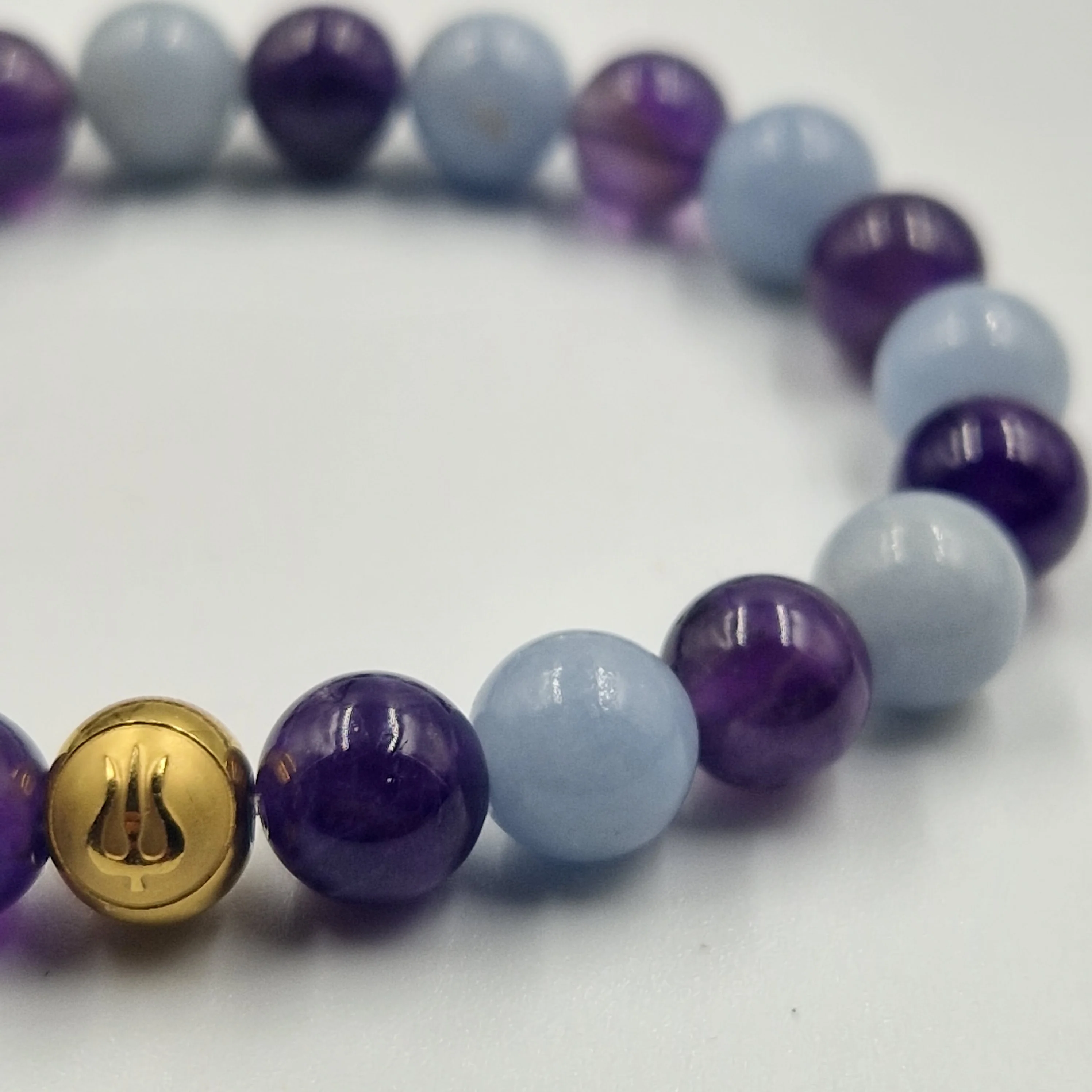 Bracelet en Améthyste et Angélite - Image 2