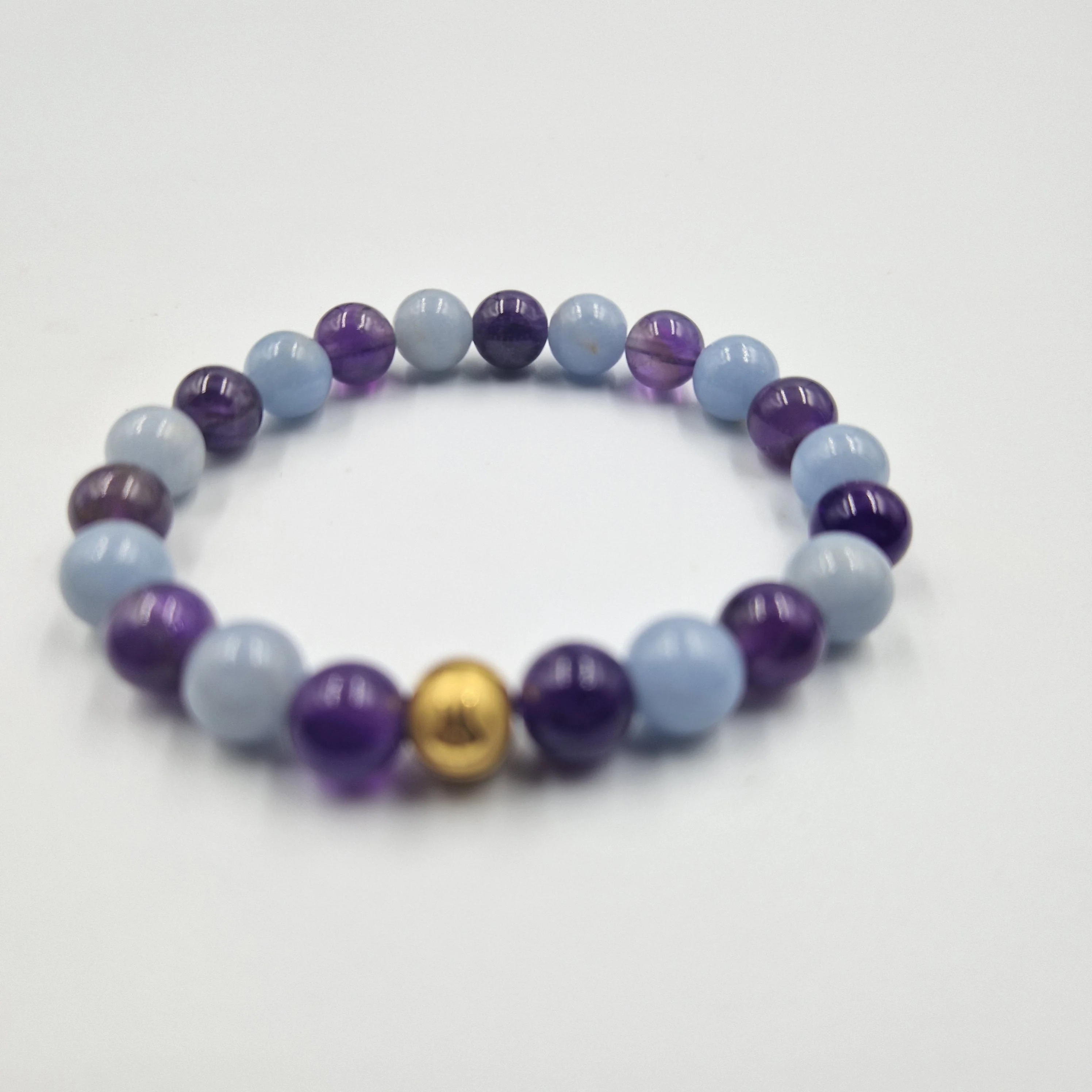 Bracelet en Améthyste et Angélite - Image 3