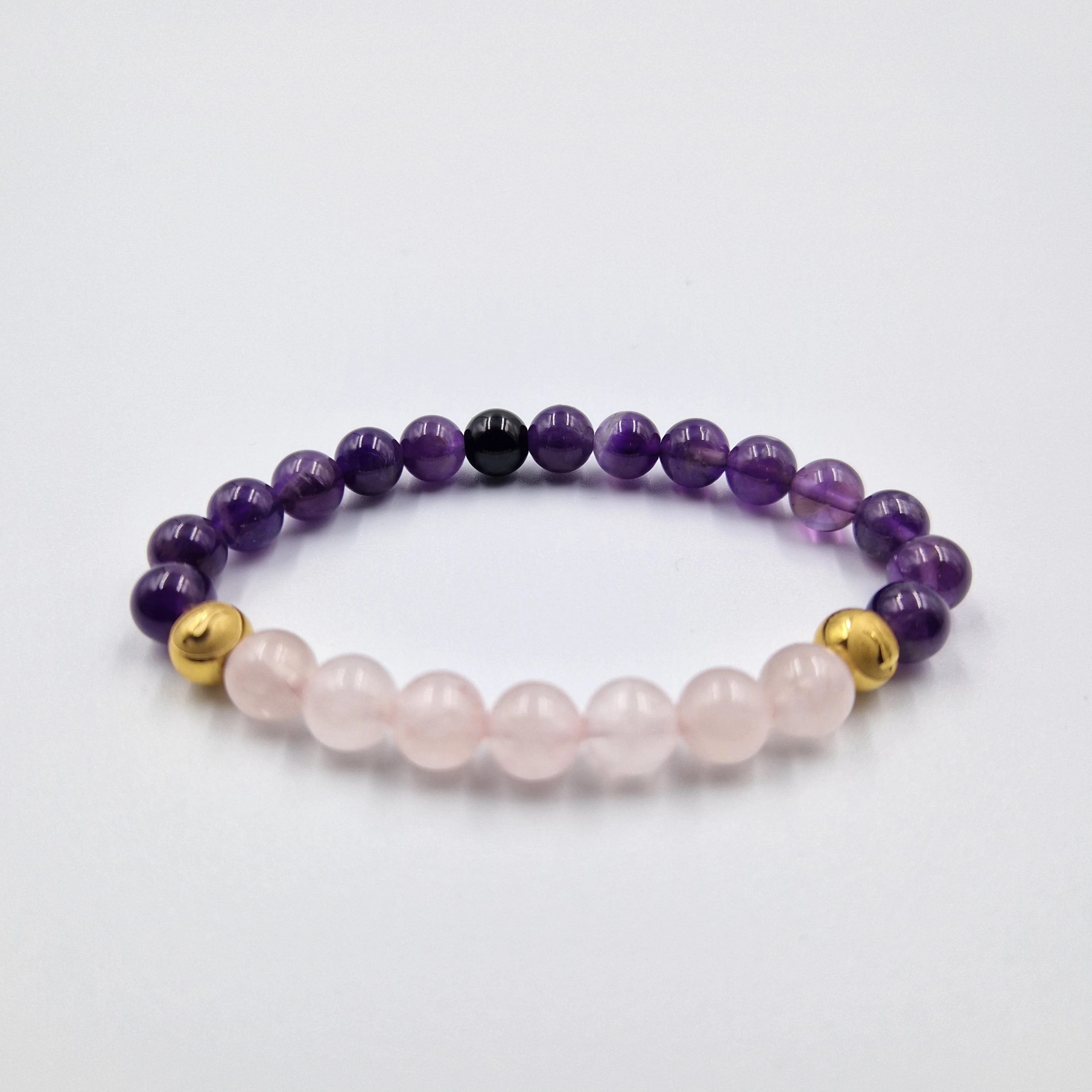 Bracelet en Améthyste et Quartz rose - Image 3