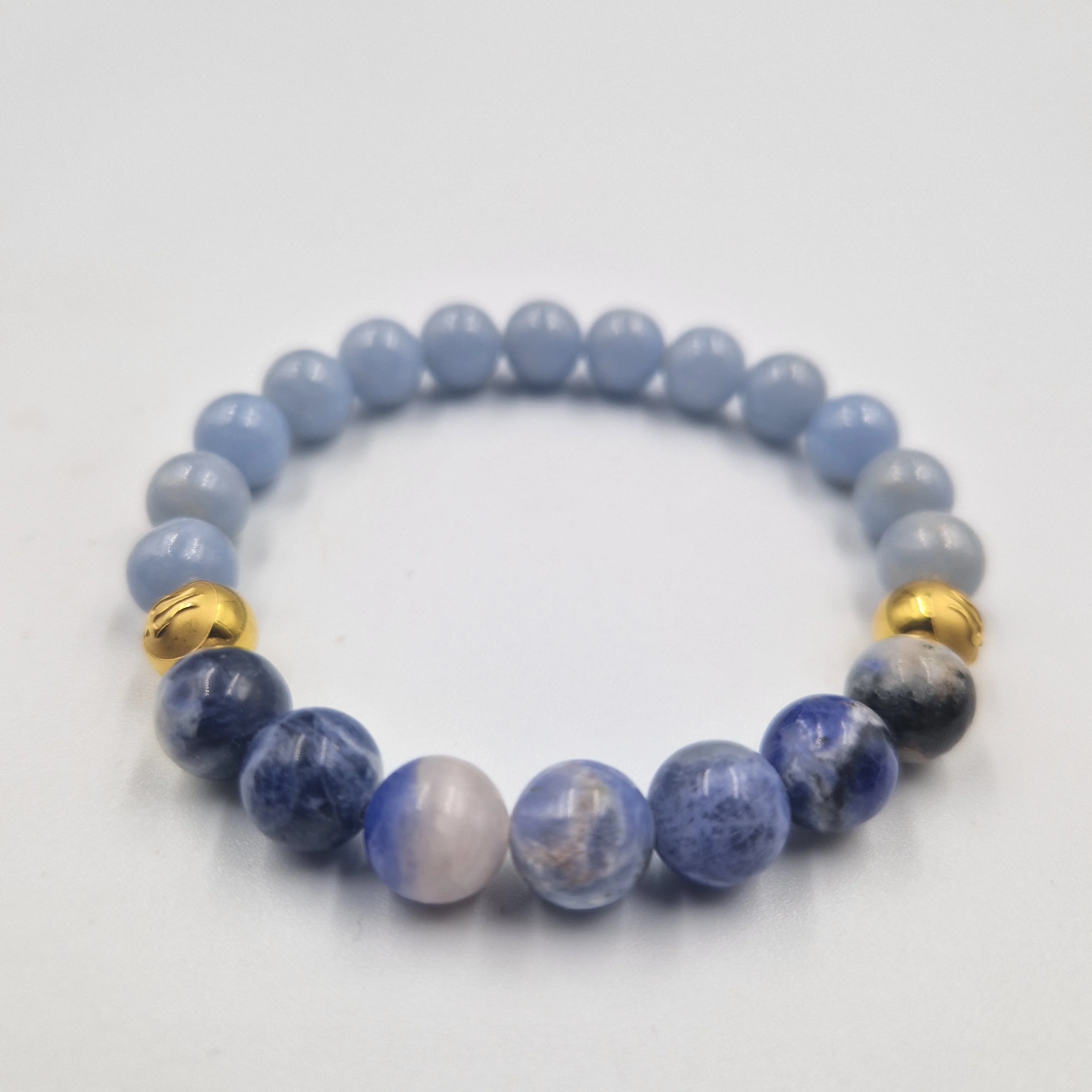 Bracelet en Angélite et Sodalite