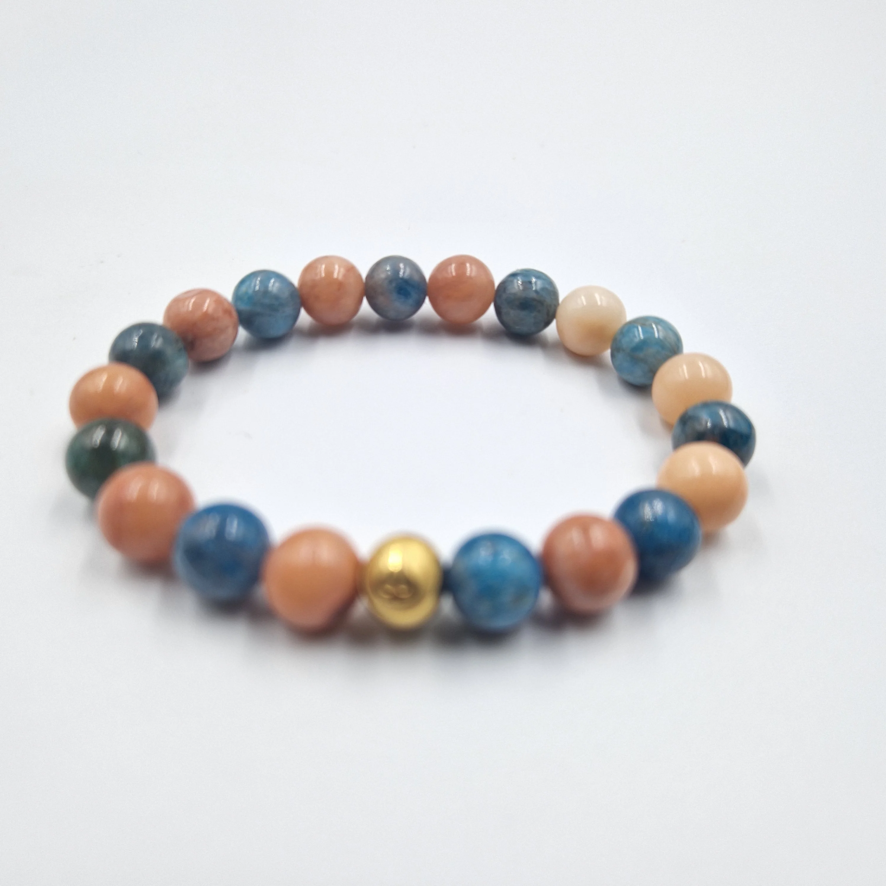Bracelet en Apatite bleue et Bois fossilisé - Image 3