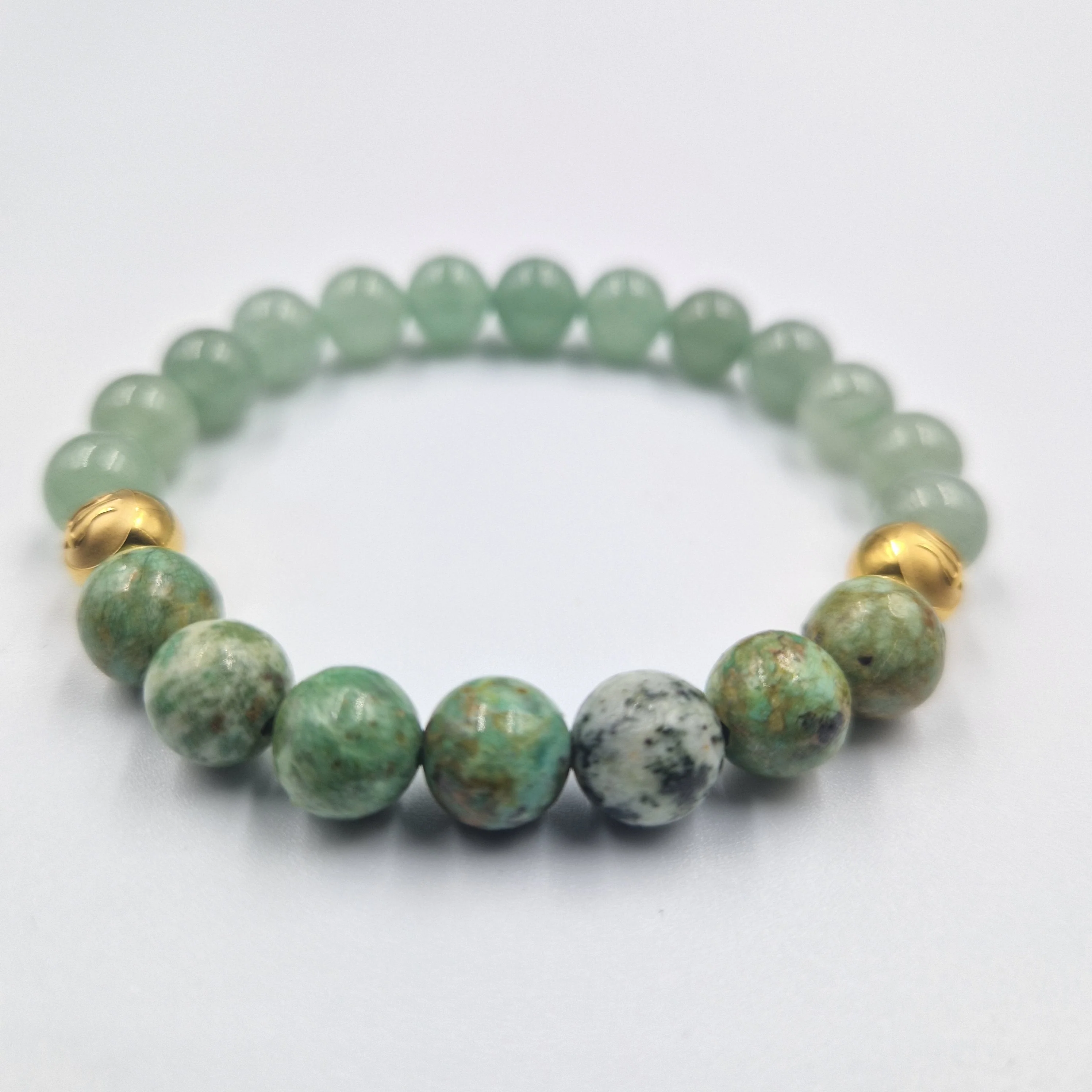 Bracelet en Aventurine verte et Turquoise