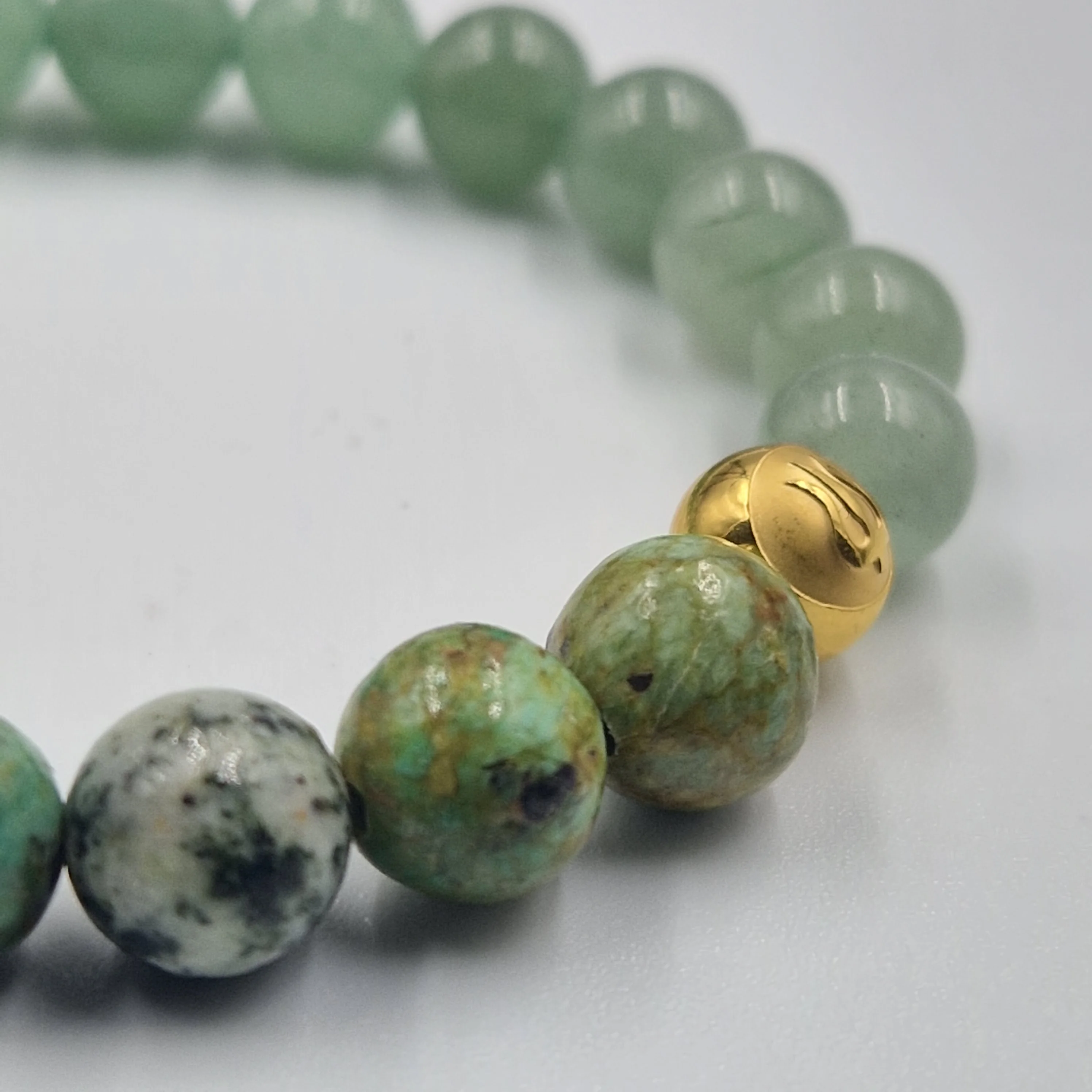 Bracelet en Aventurine verte et Turquoise - Image 2