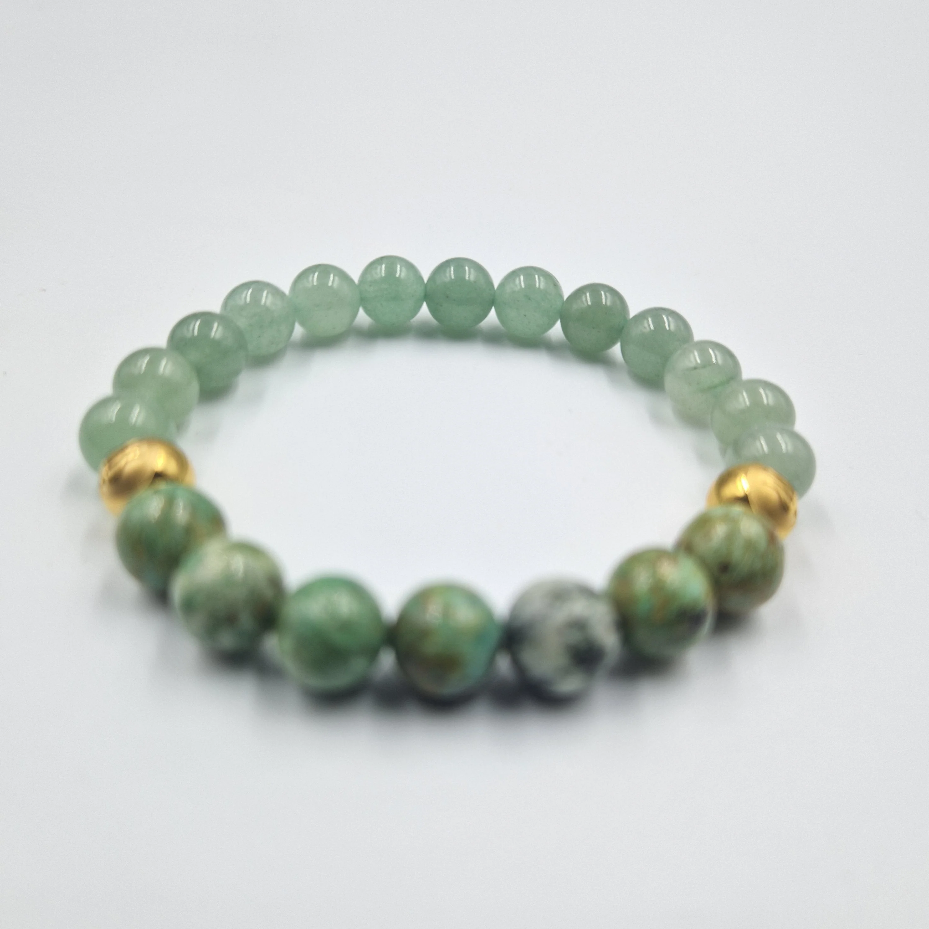 Bracelet en Aventurine verte et Turquoise - Image 3