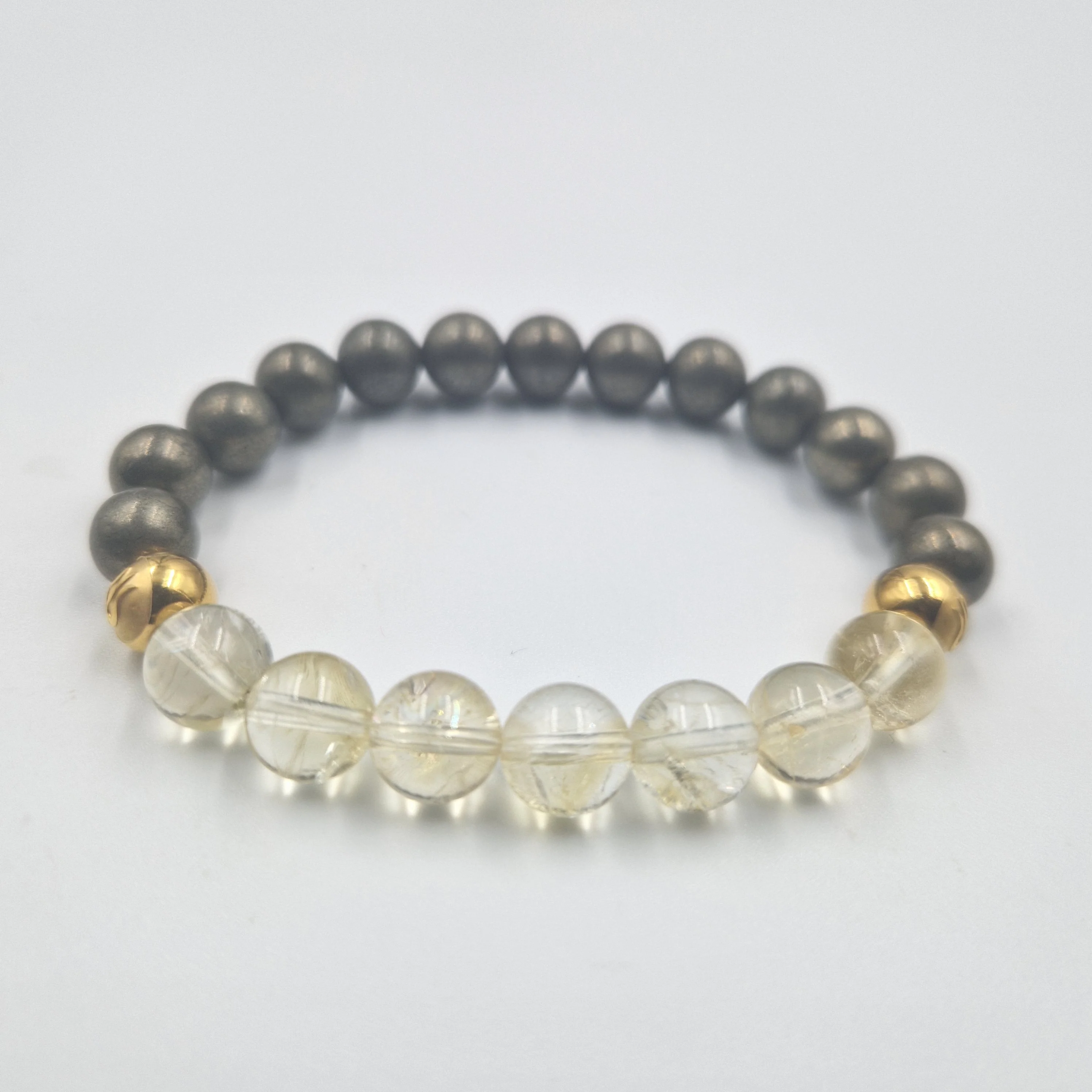 Bracelet en Pyrite et Citrine