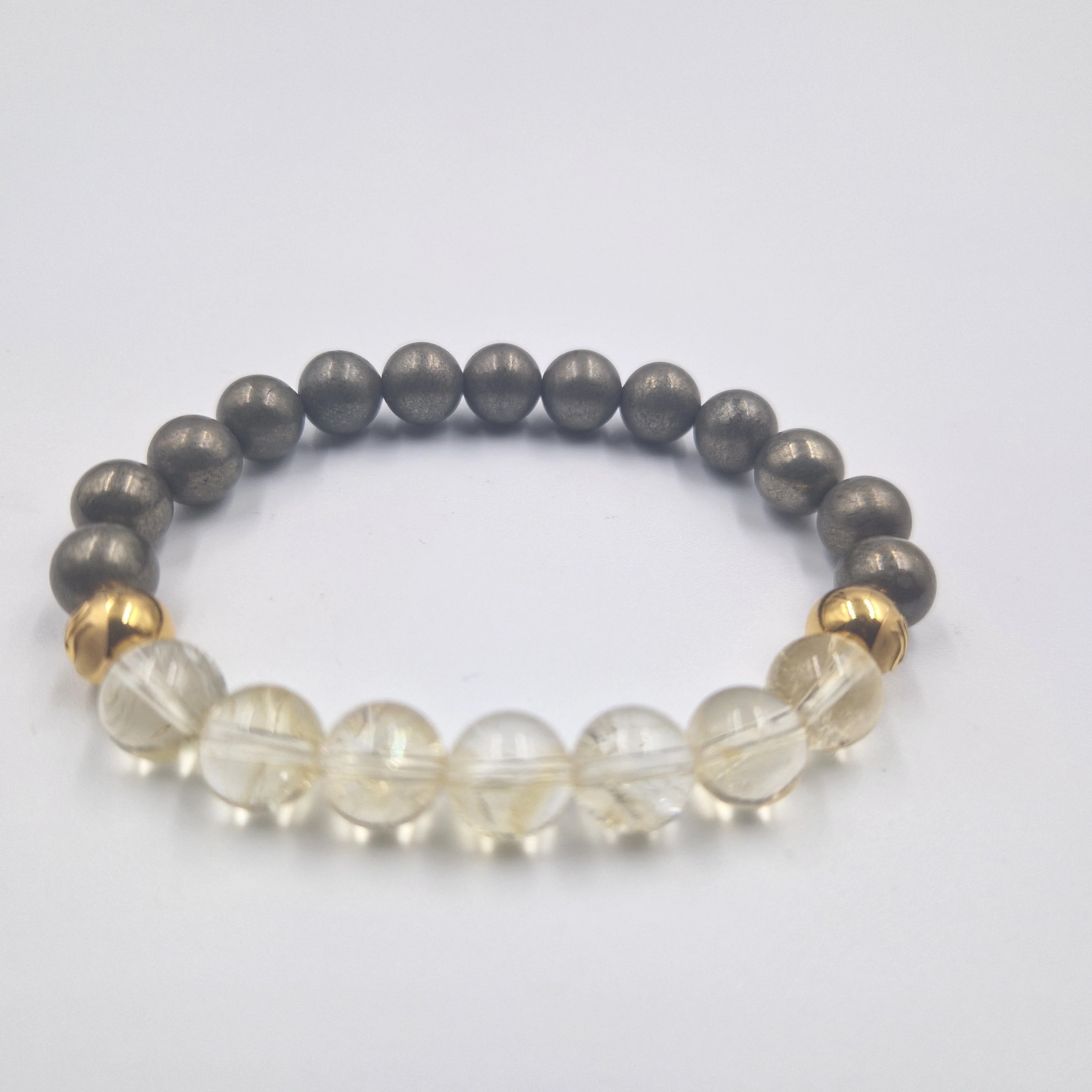 Bracelet en Pyrite et Citrine - Image 3