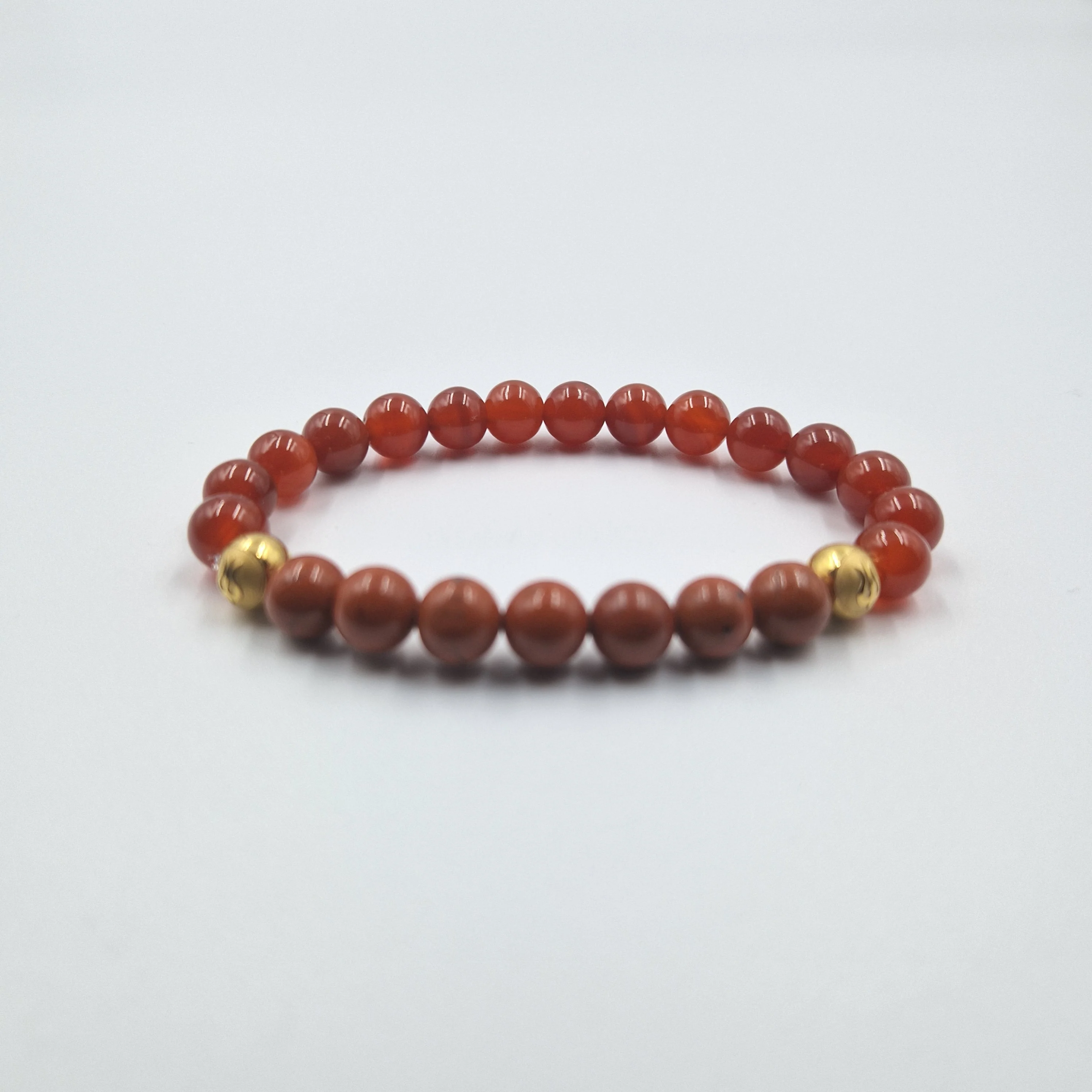 Bracelet en Cornaline et Jaspe rouge - Image 3