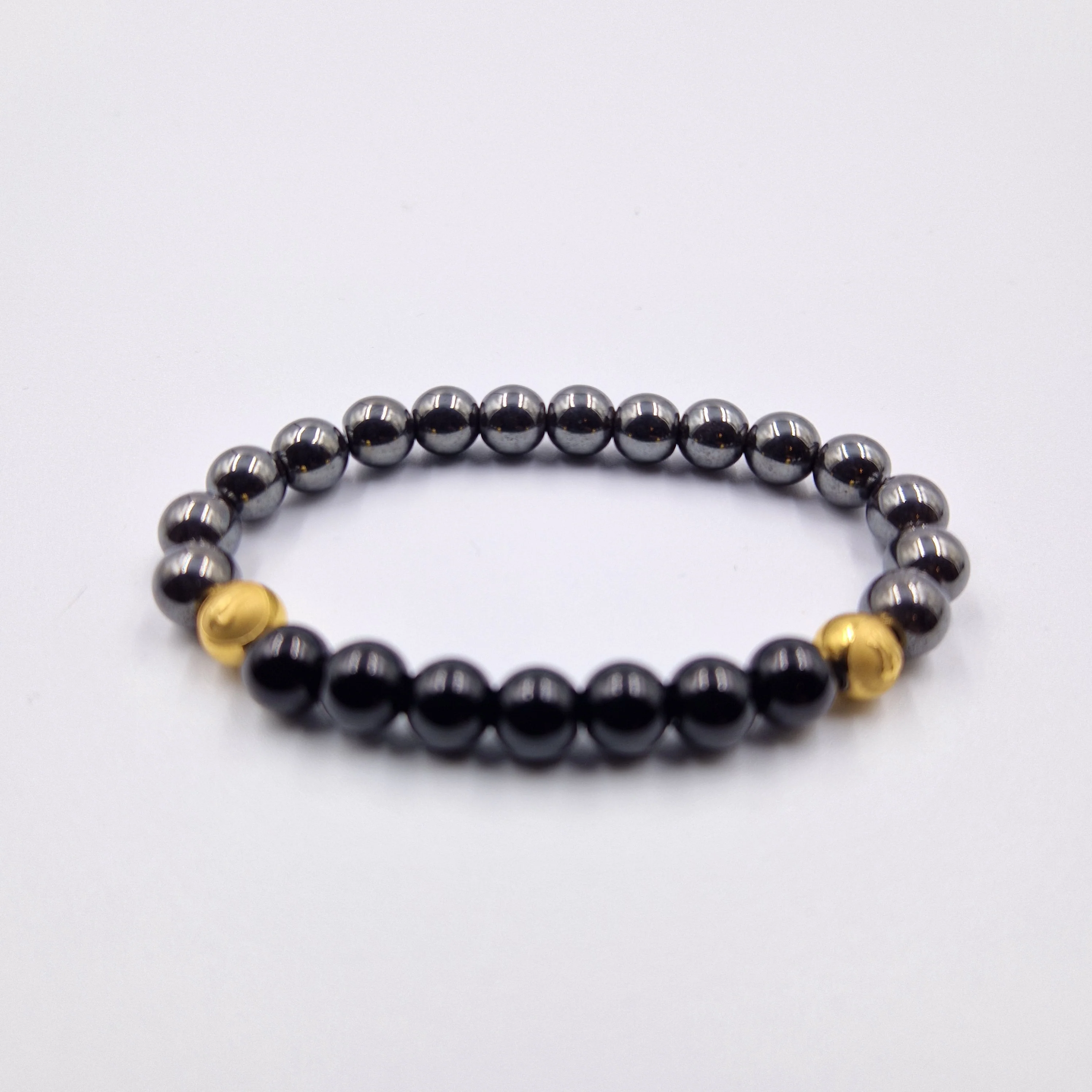 Bracelet en Hématite et Obsidienne noire - Image 3