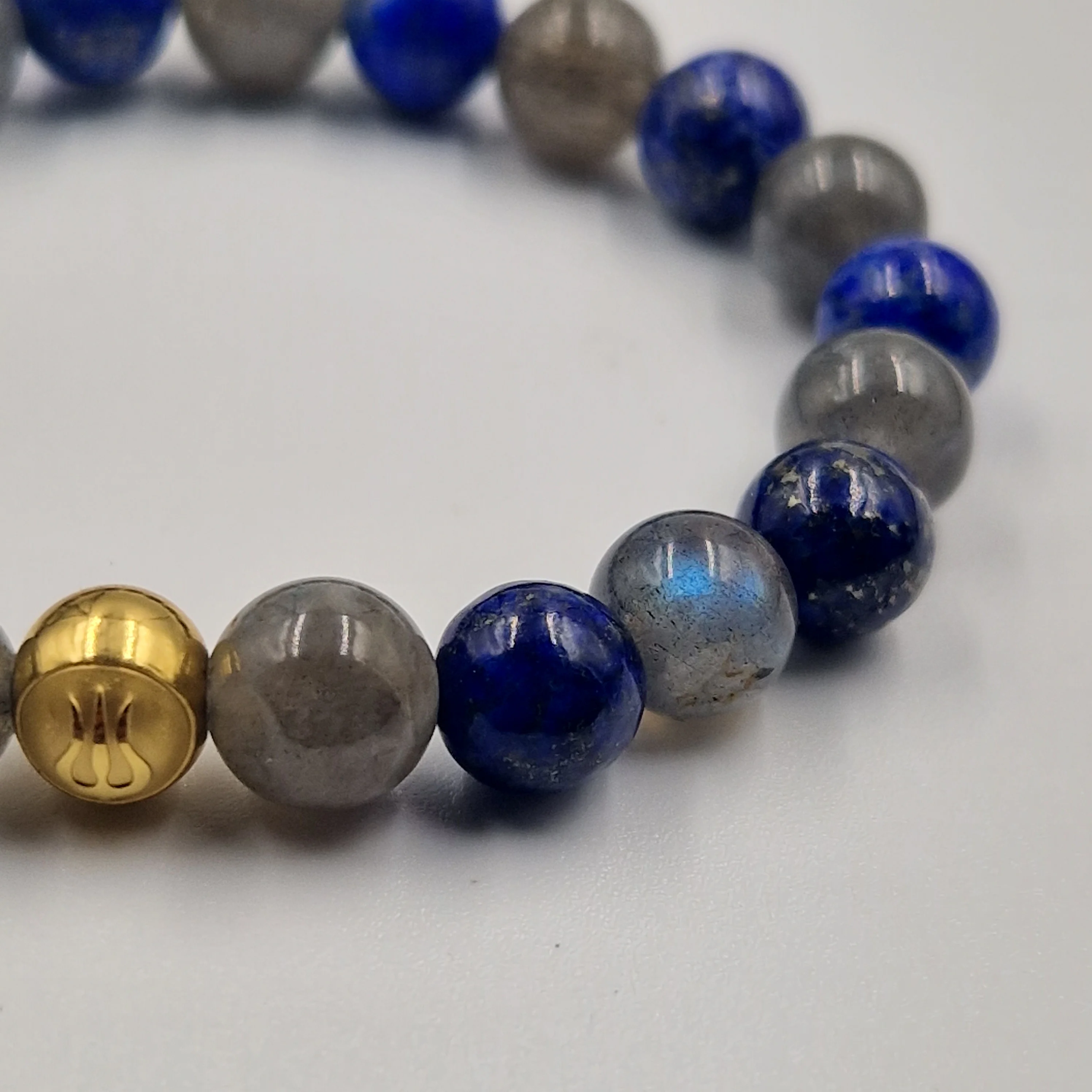 Bracelet en Labradorite et Lapis-lazuli - Image 2