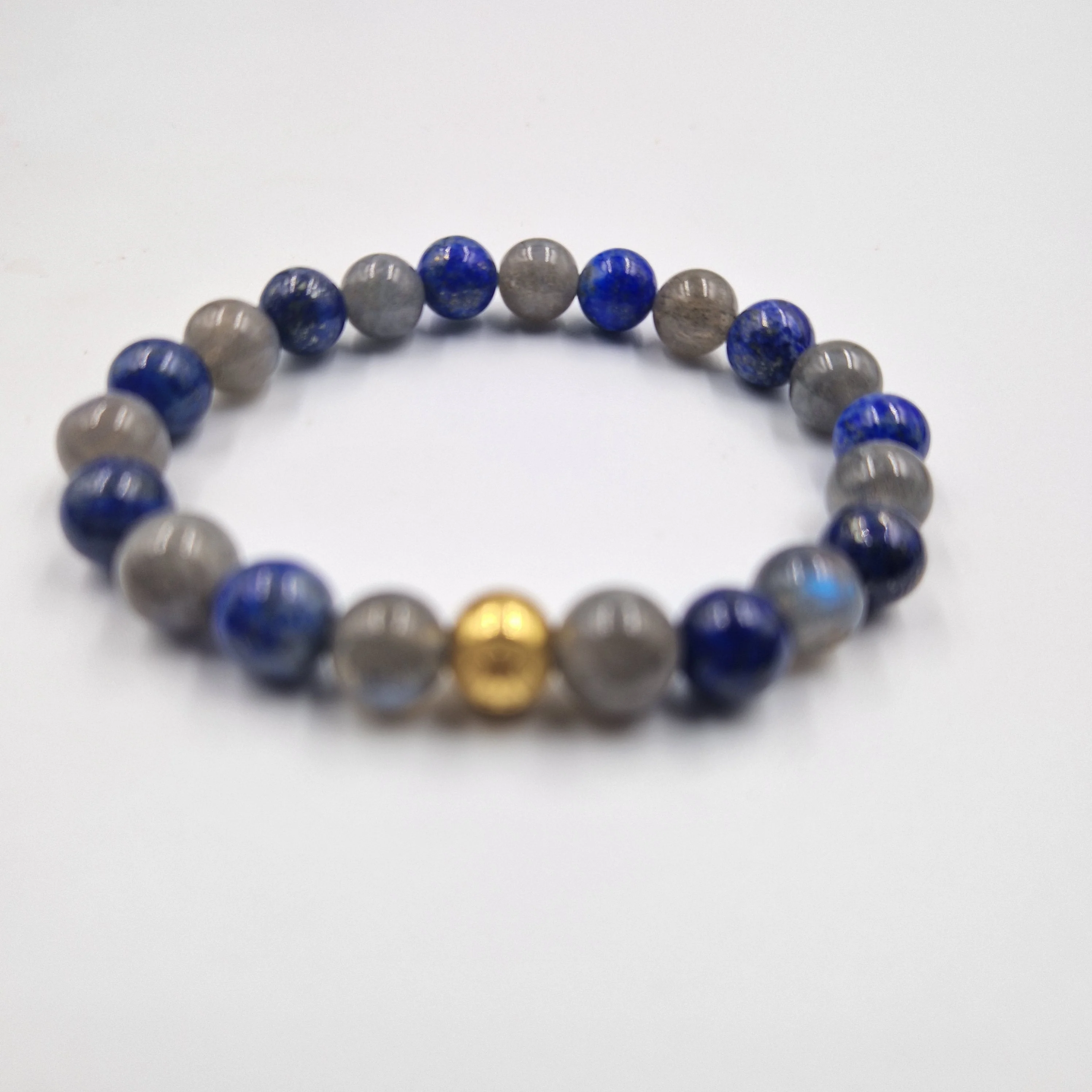 Bracelet en Labradorite et Lapis-lazuli - Image 3