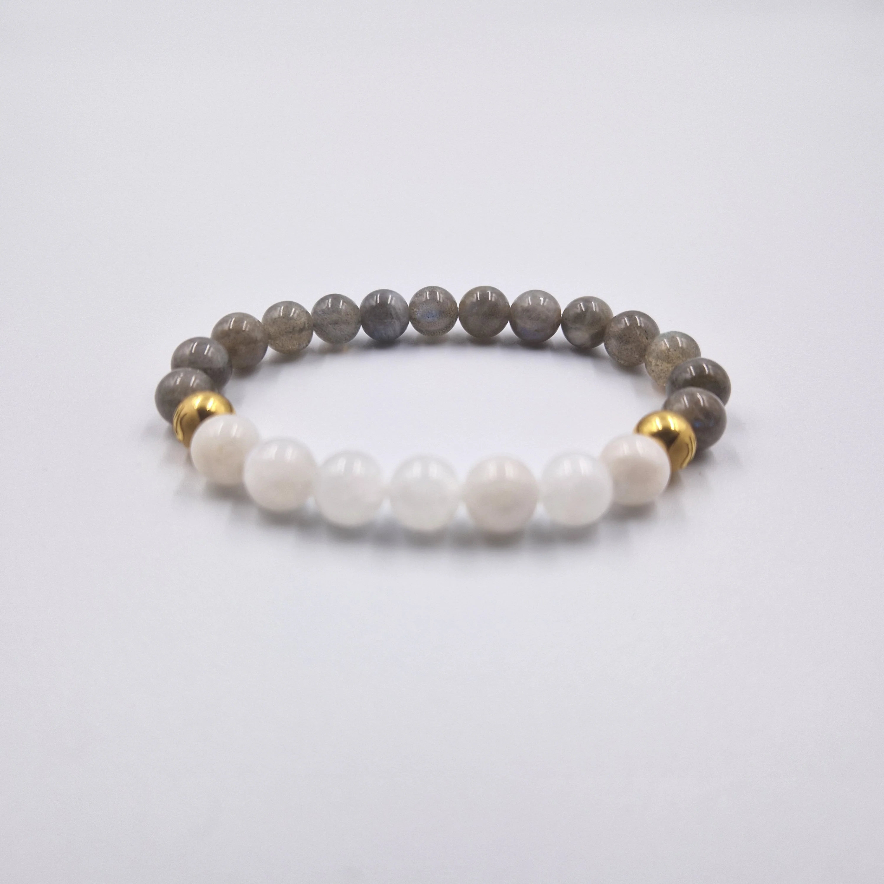 Bracelet en Labradorite et Pierre de Lune blanche - Image 3