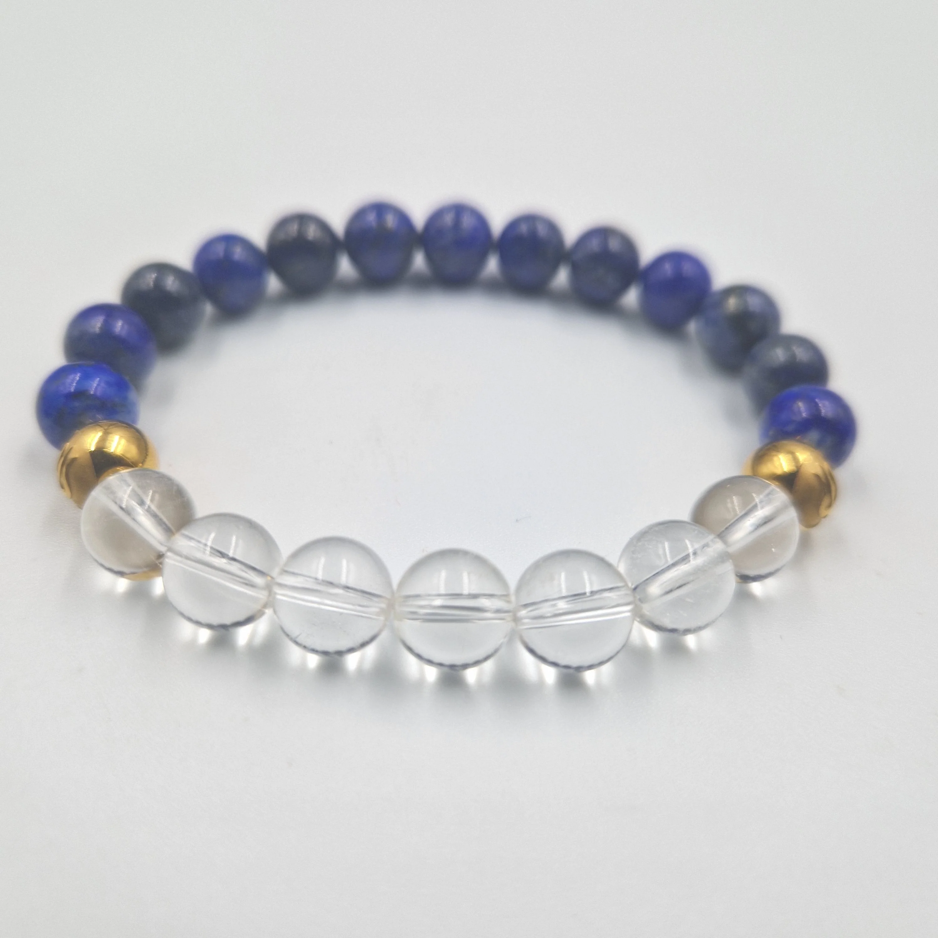 Bracelet en Lapis lazuli et Quartz clair