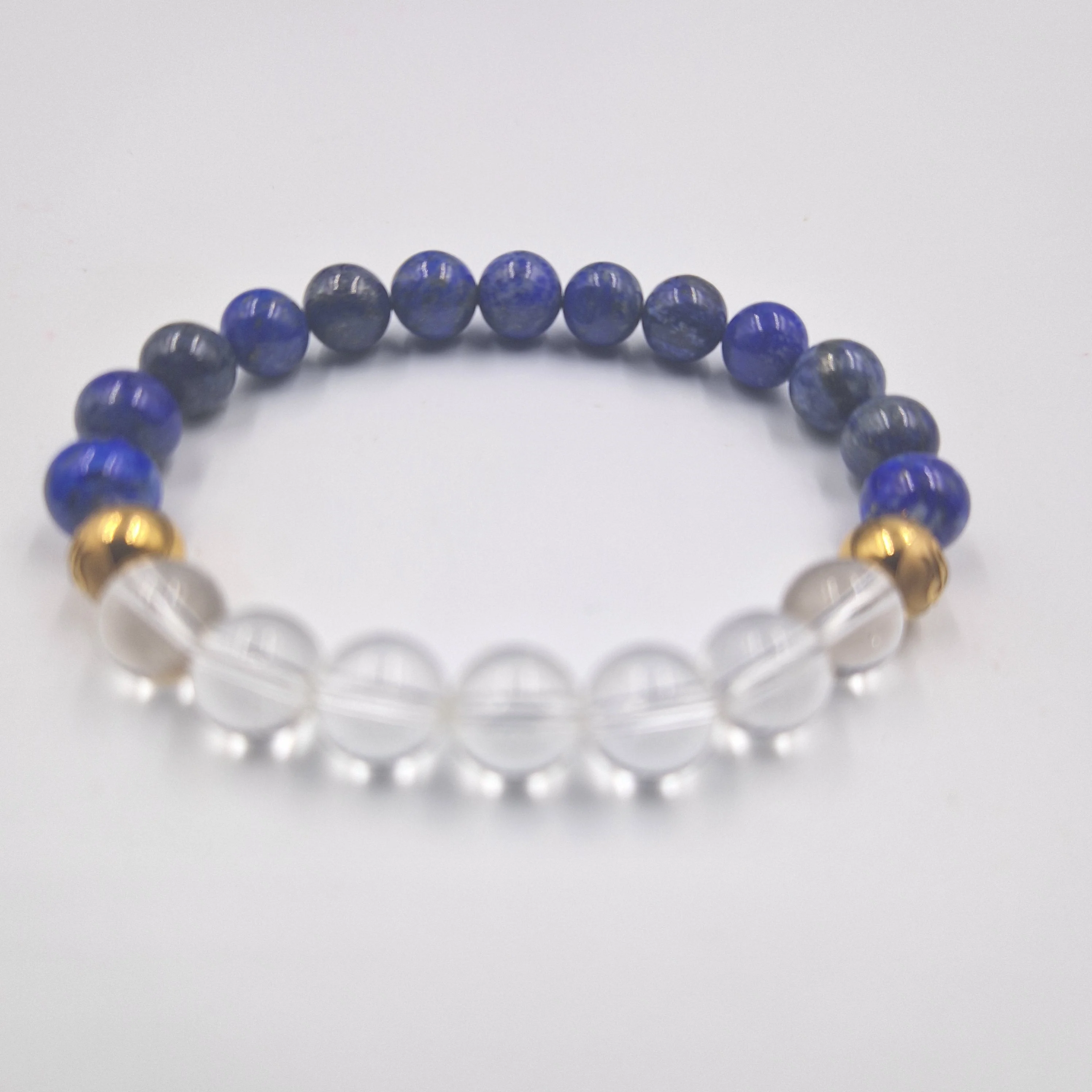 Bracelet en Lapis lazuli et Quartz clair - Image 3