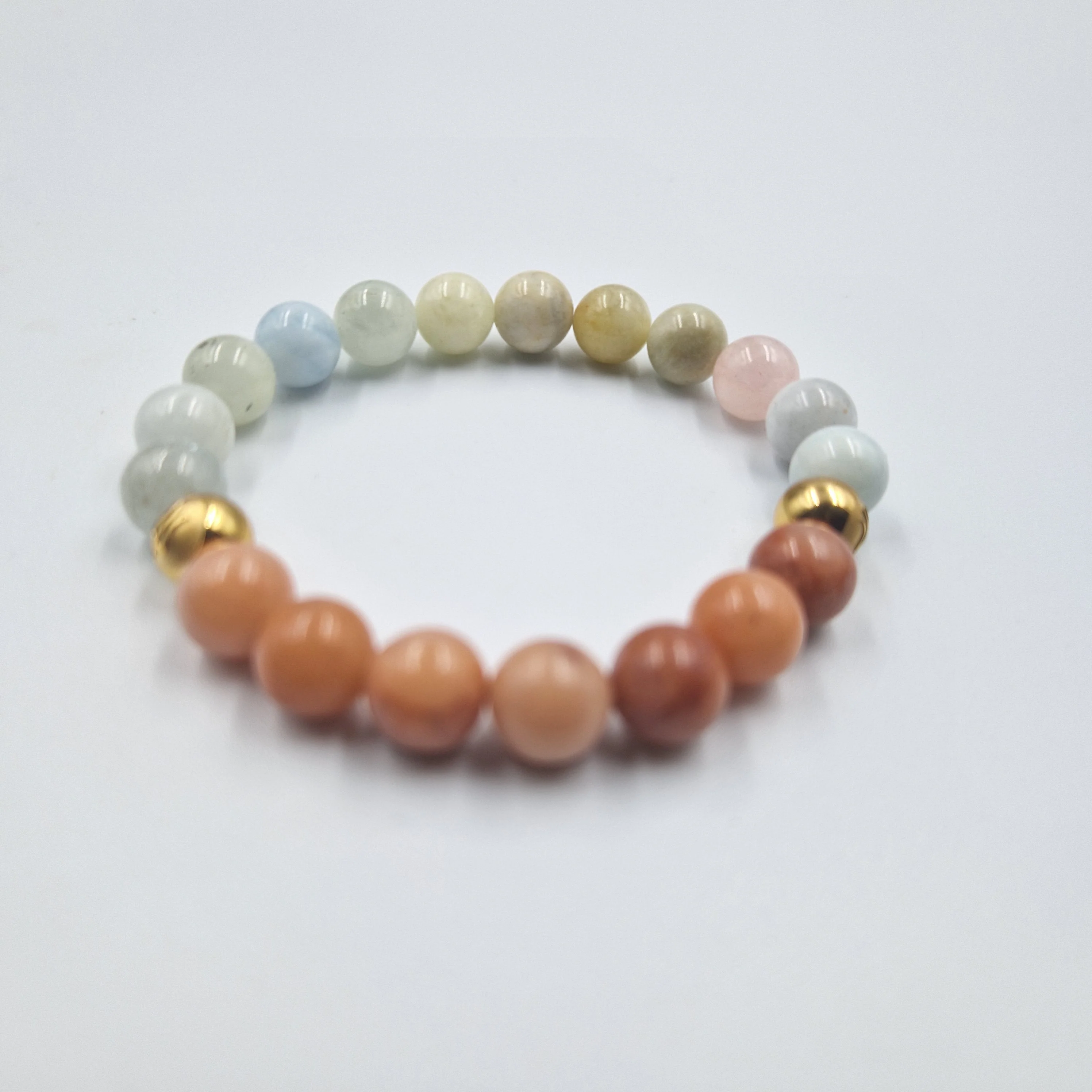 Bracelet en Morganite et Bois fossilisé - Image 3