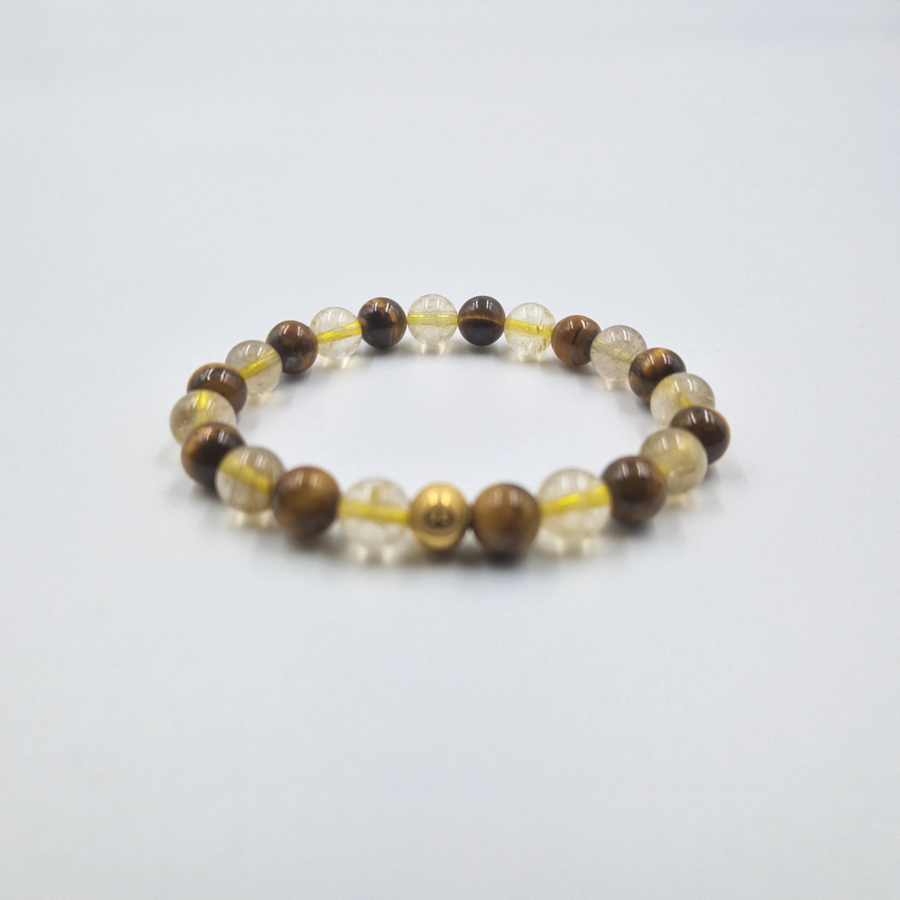 Bracelet en Oeil de Tigre et Quartz rutile doré - Image 3