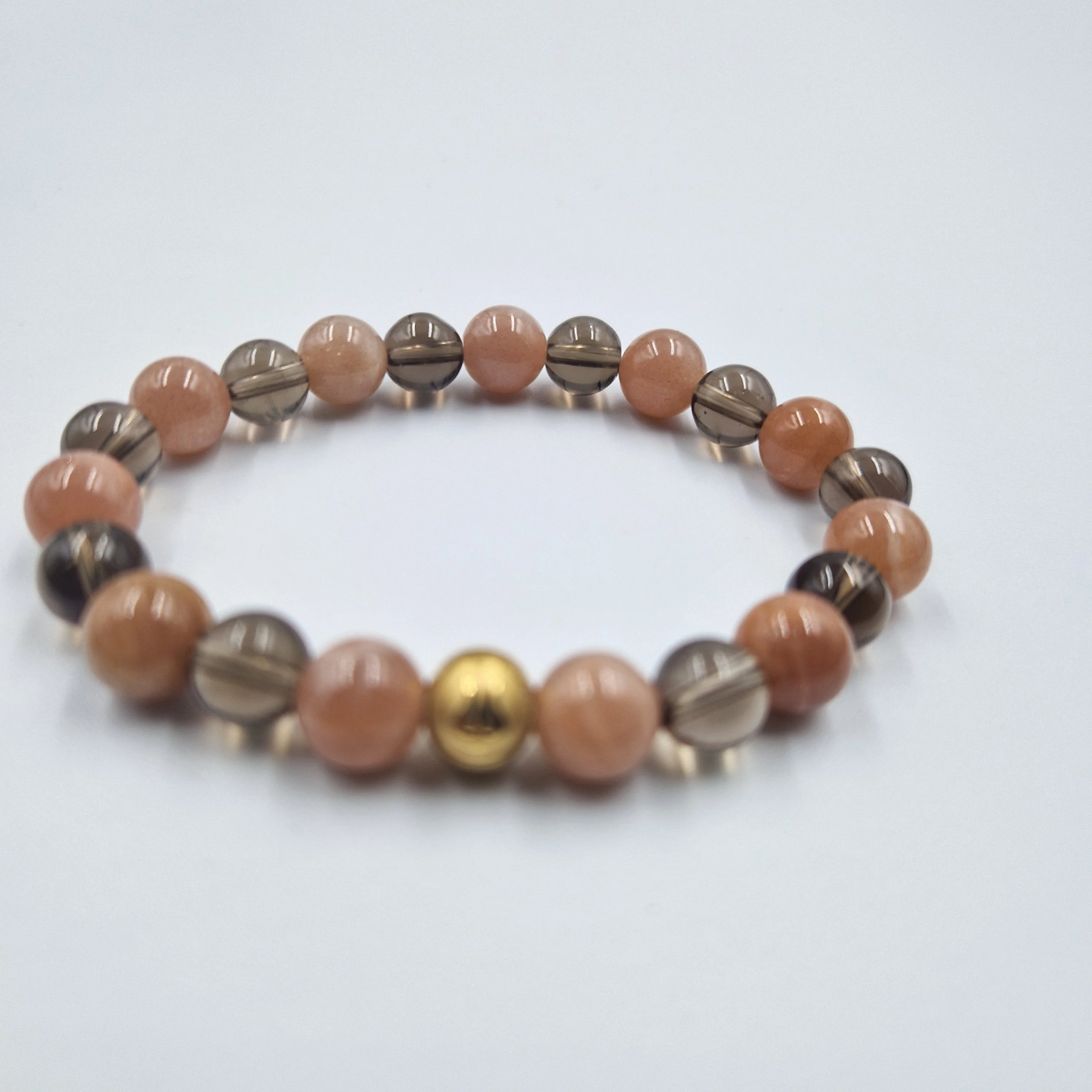 Bracelet en Pierre de soleil et Quartz fumé - Image 3