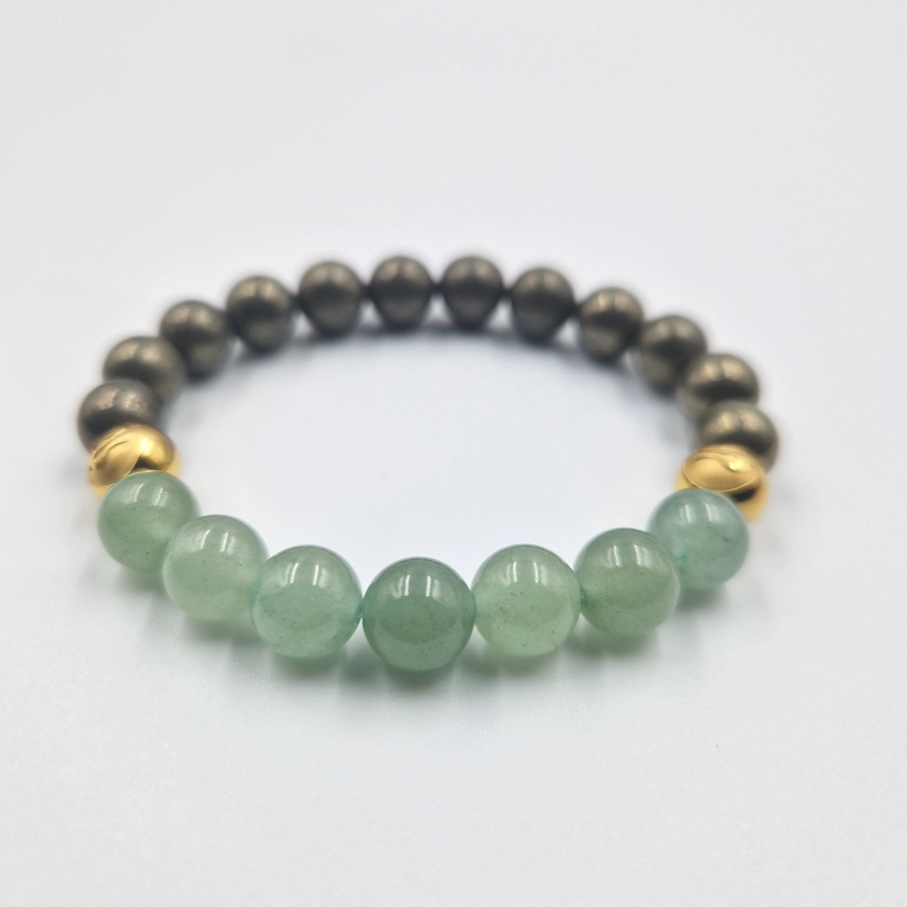 Bracelet en Pyrite et Aventurine verte