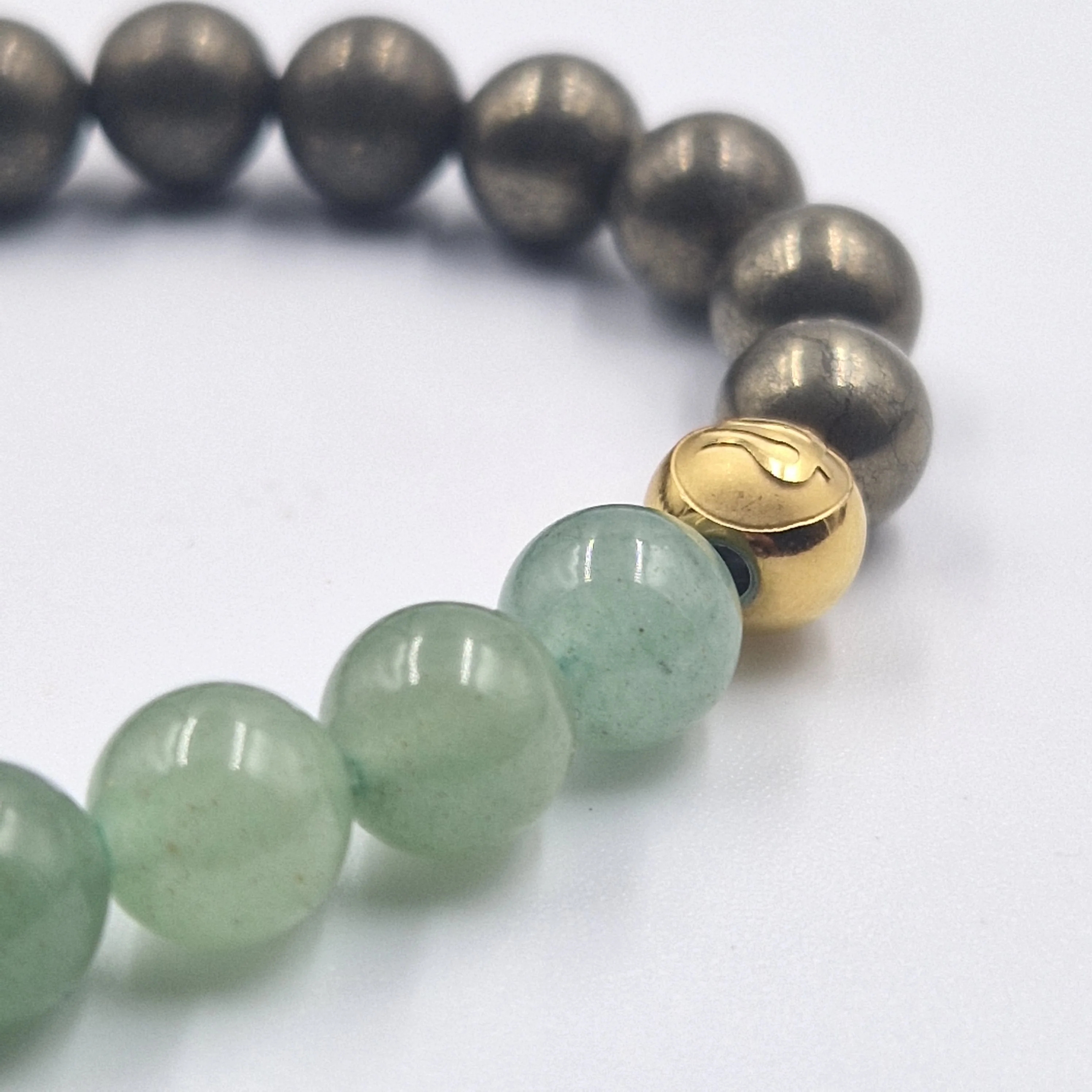 Bracelet en Pyrite et Aventurine verte - Image 2