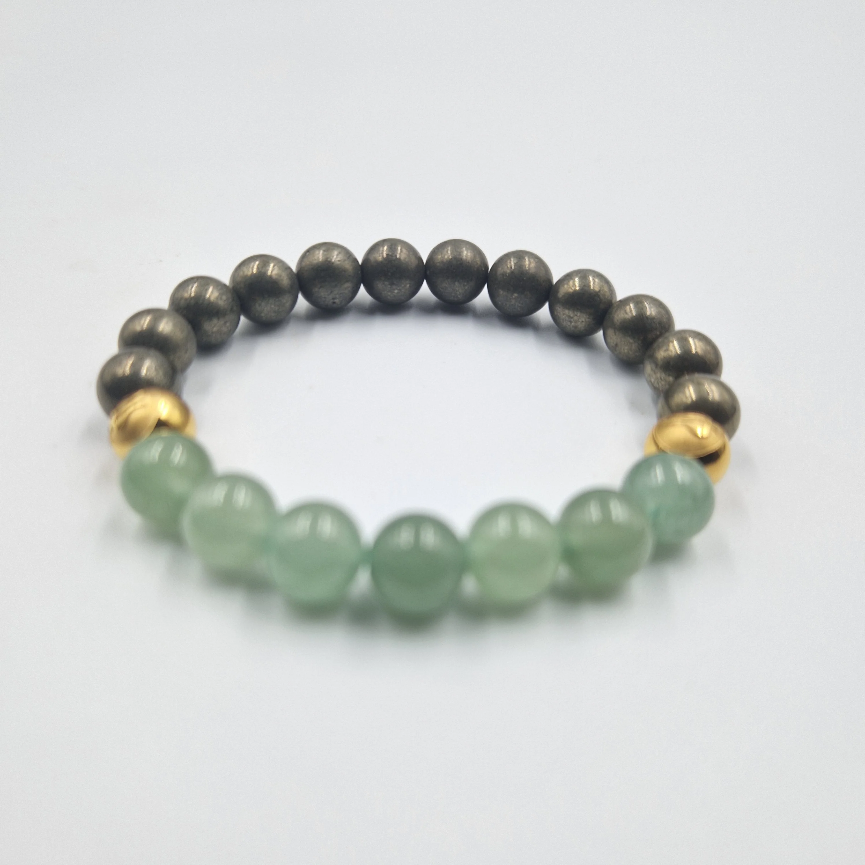 Bracelet en Pyrite et Aventurine verte - Image 3