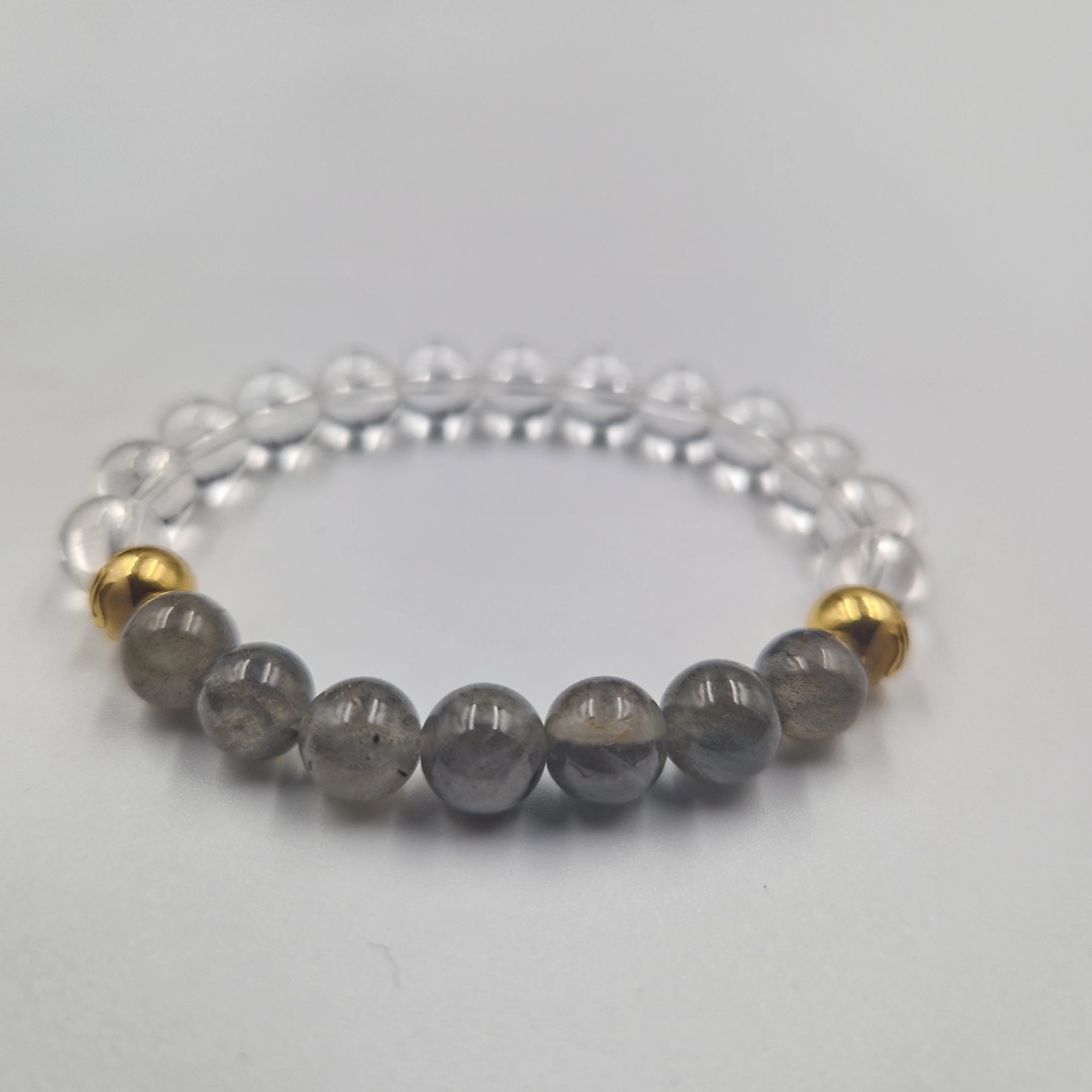 Bracelet en Quartz clair et Labradorite
