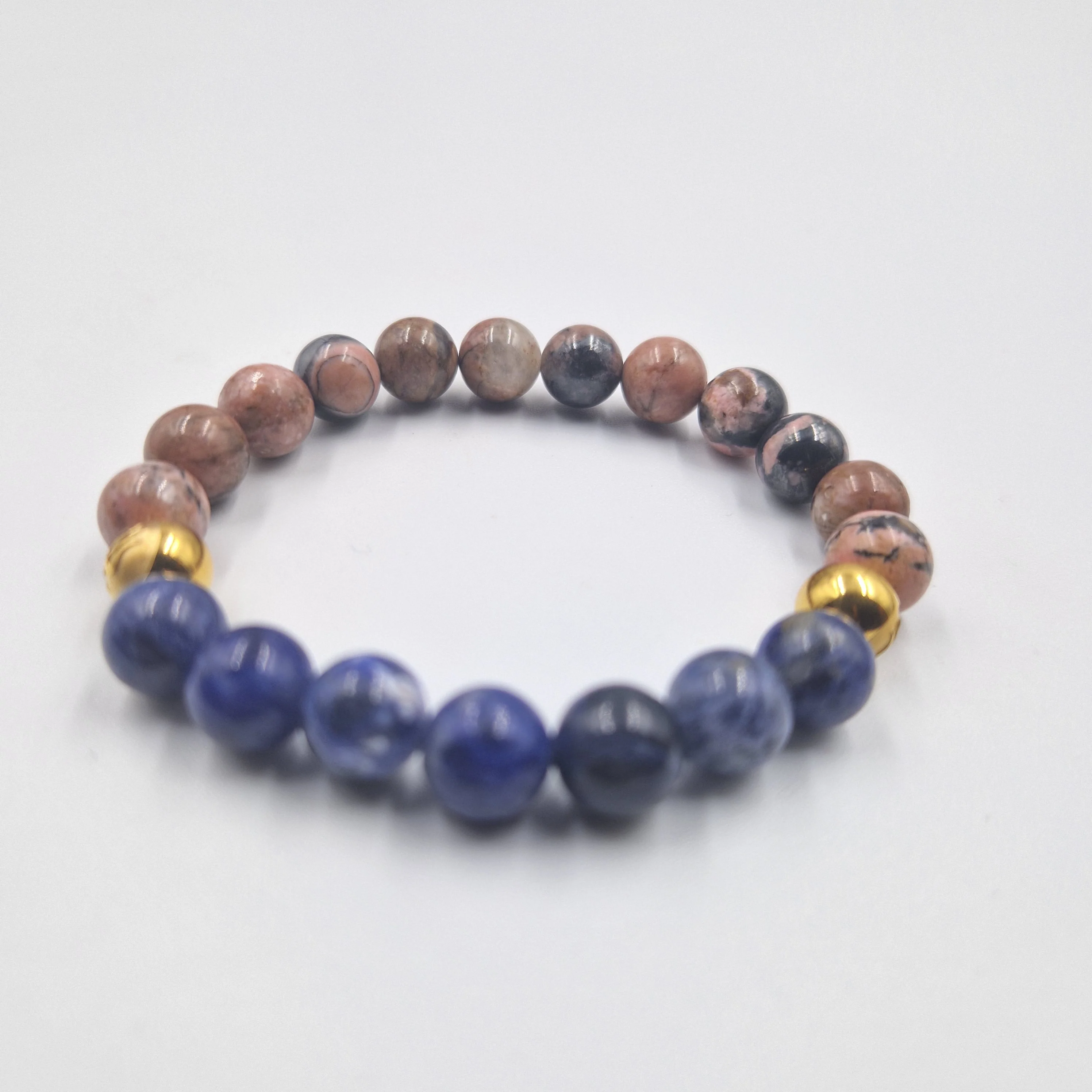 Bracelet en Rhodonite et Dumortiérite - Image 3