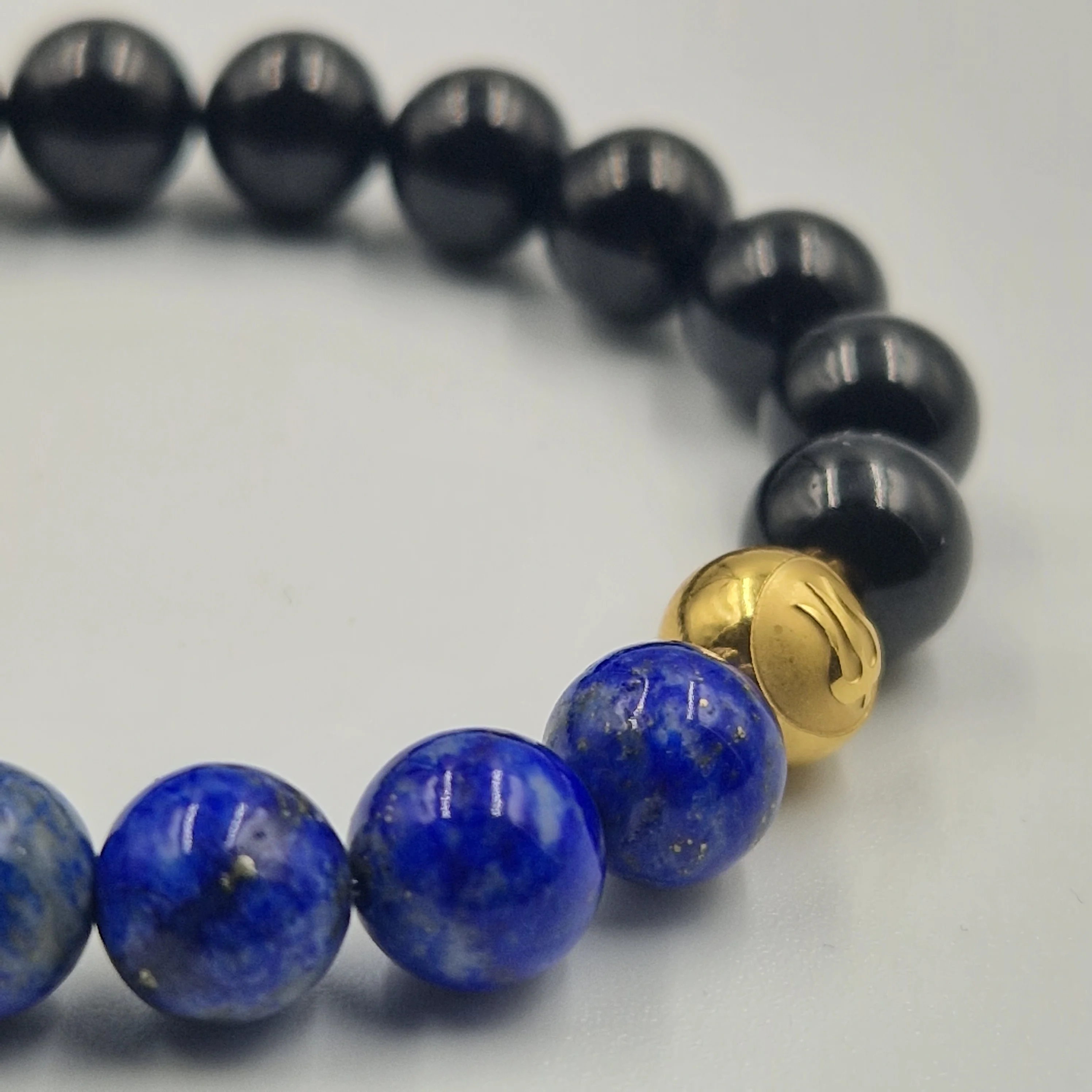 Bracelet en Tourmaline noire et Lapis lazuli - Image 2