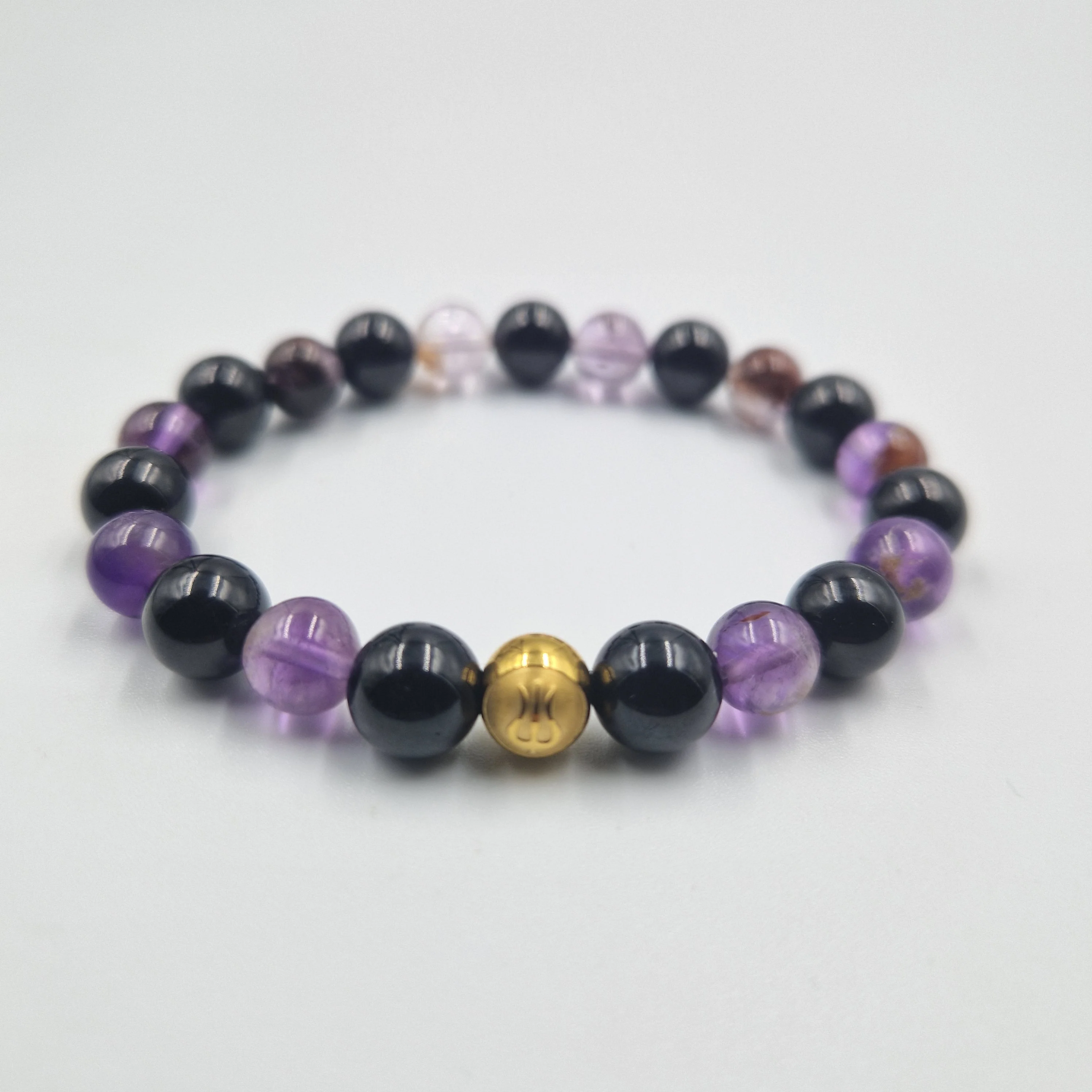 Bracelet en Tourmaline noire et Super seven