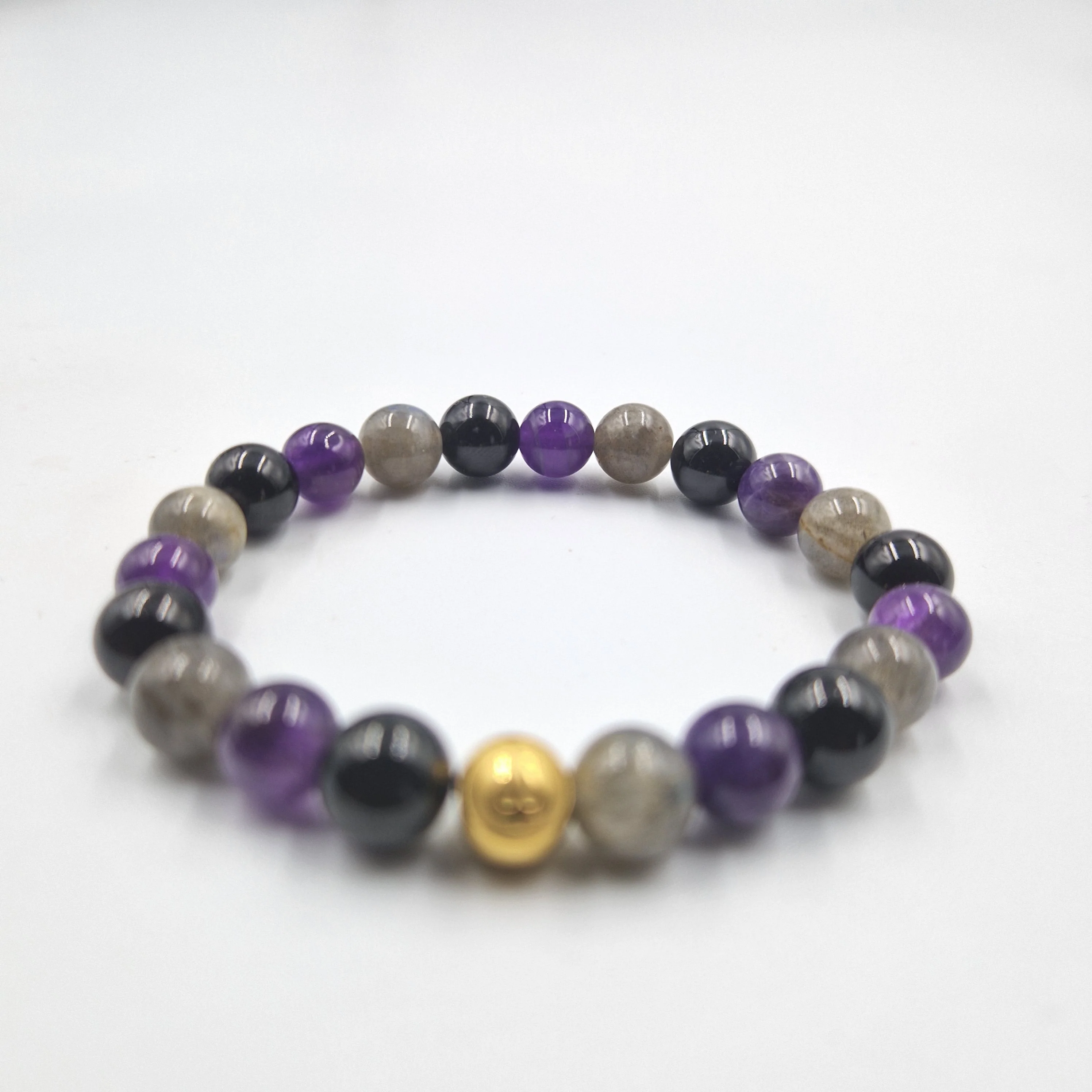 Bracelet ENVOUTEMENT en Tourmaline noire, Labradorite et Améthyste - Image 3