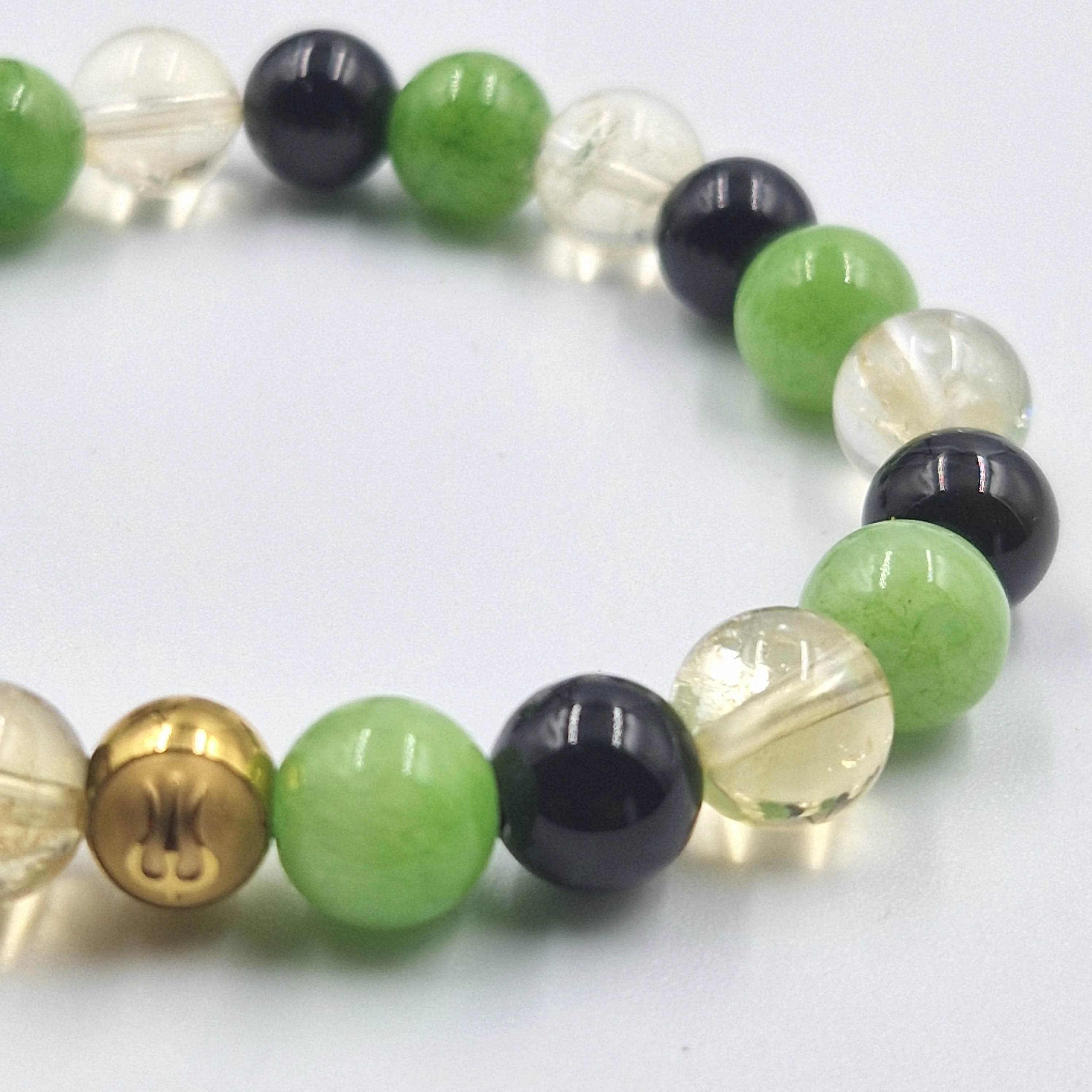 Bracelet ESTIME DE SOI en Citrine, Obsidienne noire et Jade vert - Image 2