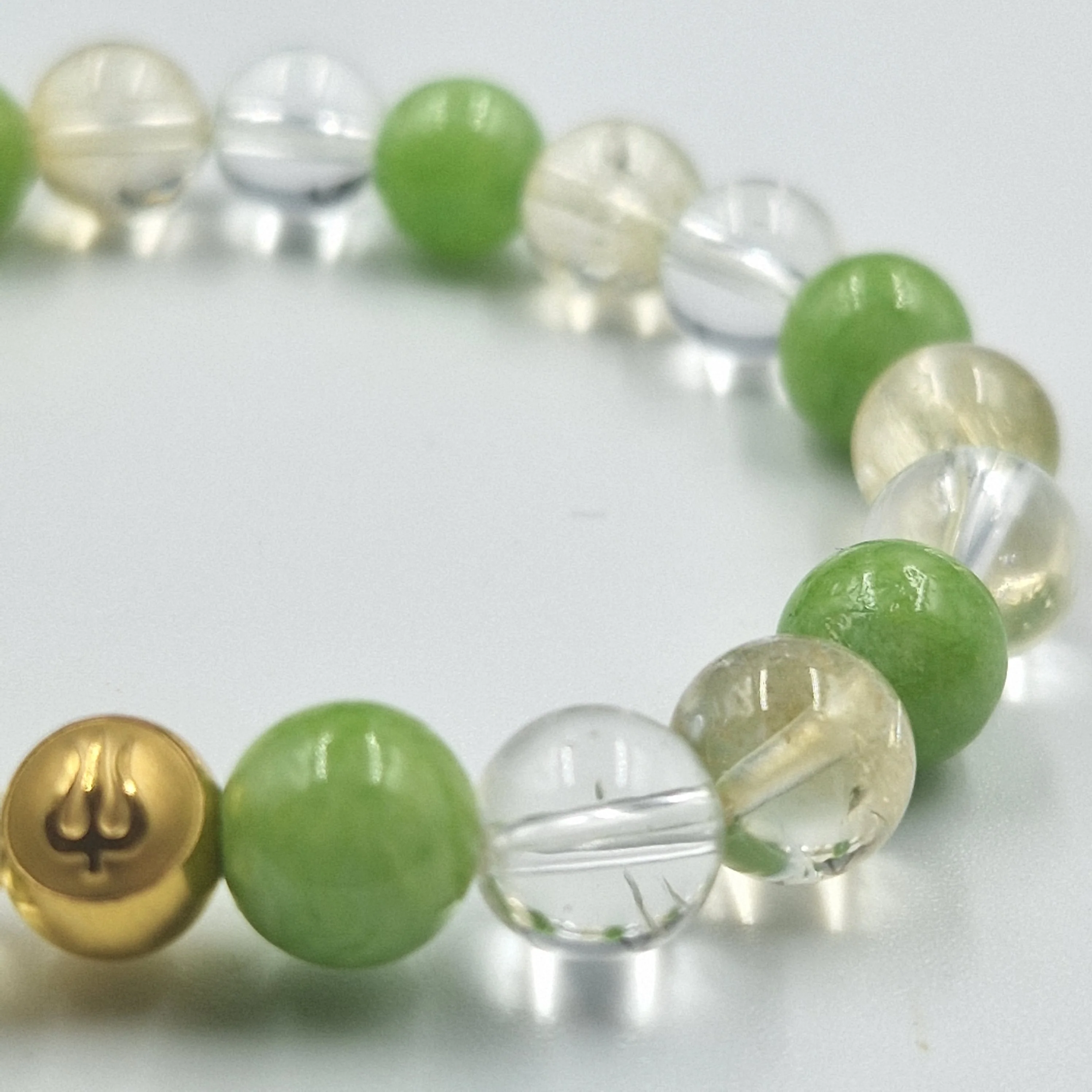 Bracelet FATIGUE en Citrine, Quartz clair et Jade vert - Image 2