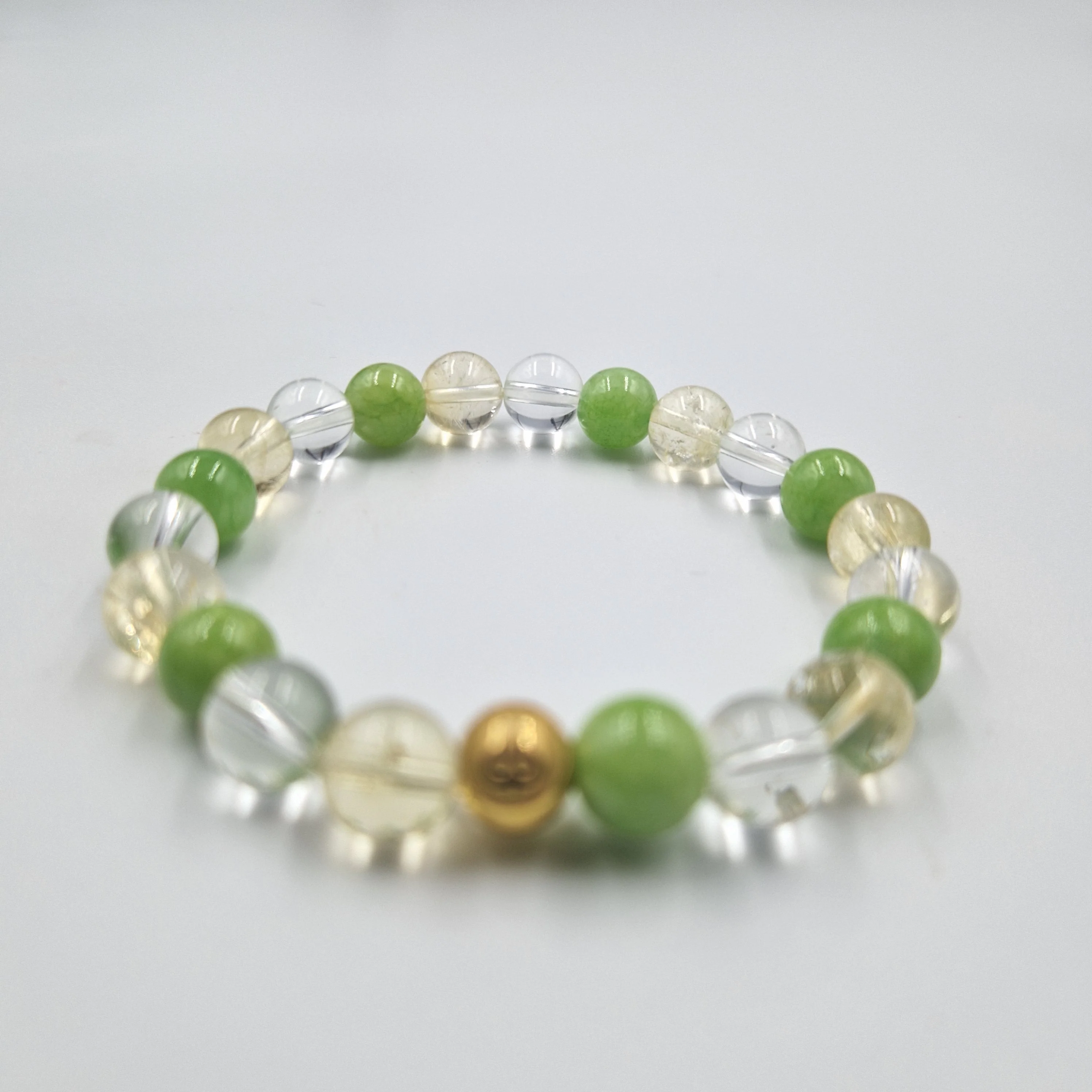 Bracelet FATIGUE en Citrine, Quartz clair et Jade vert - Image 4