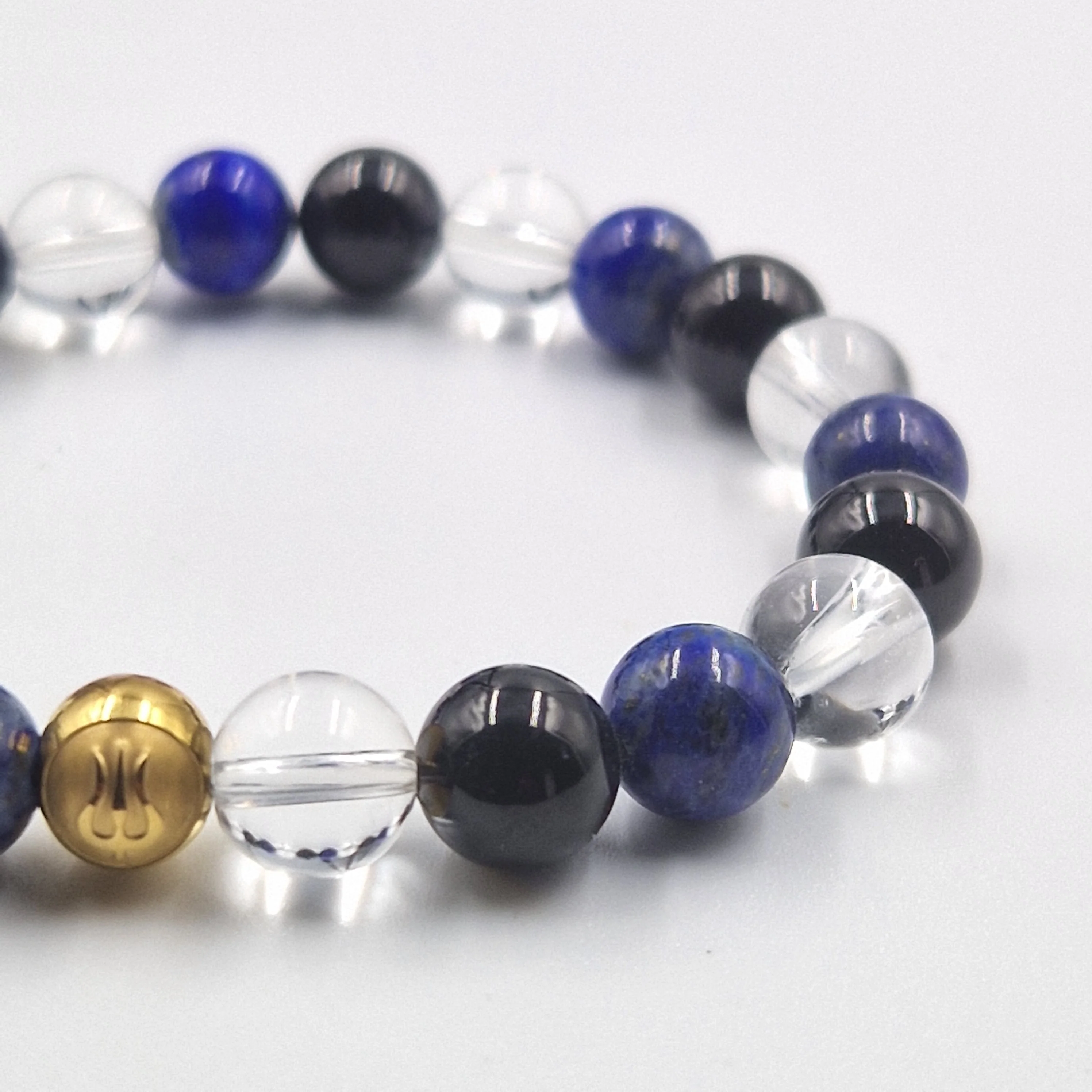 Bracelet FORCE MENTALE en Lapis-lazuli, Tourmaline noire et Quartz clair - Image 2