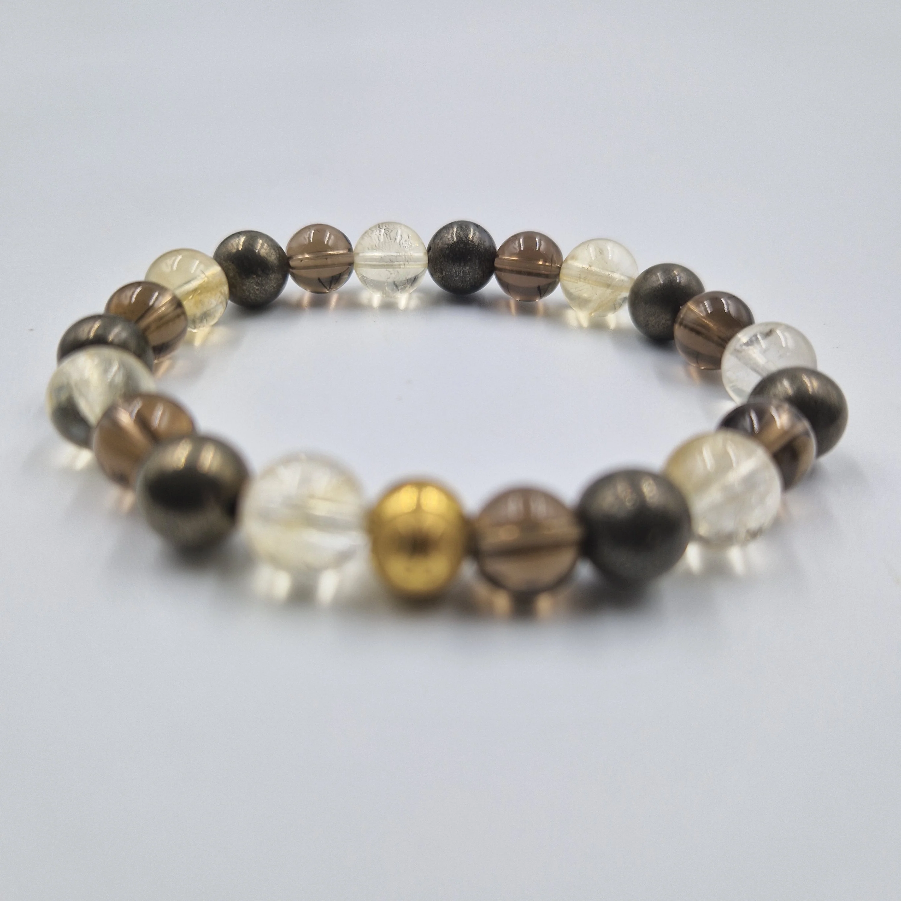 Bracelet FORTUNE en Citrine, Pyrite et Quartz fumé - Image 3