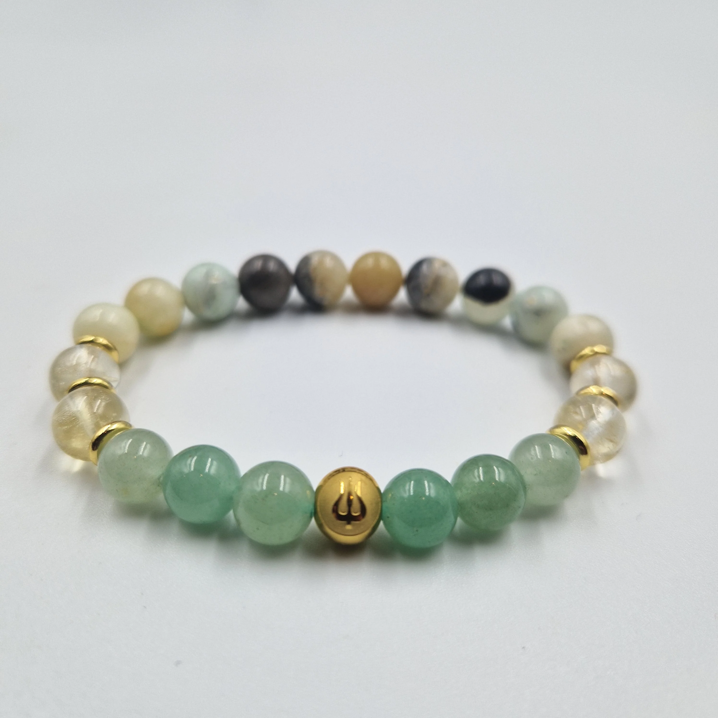 Bracelet Gémeaux Année 2025 en Aventurine verte, Citrine et Amazonite