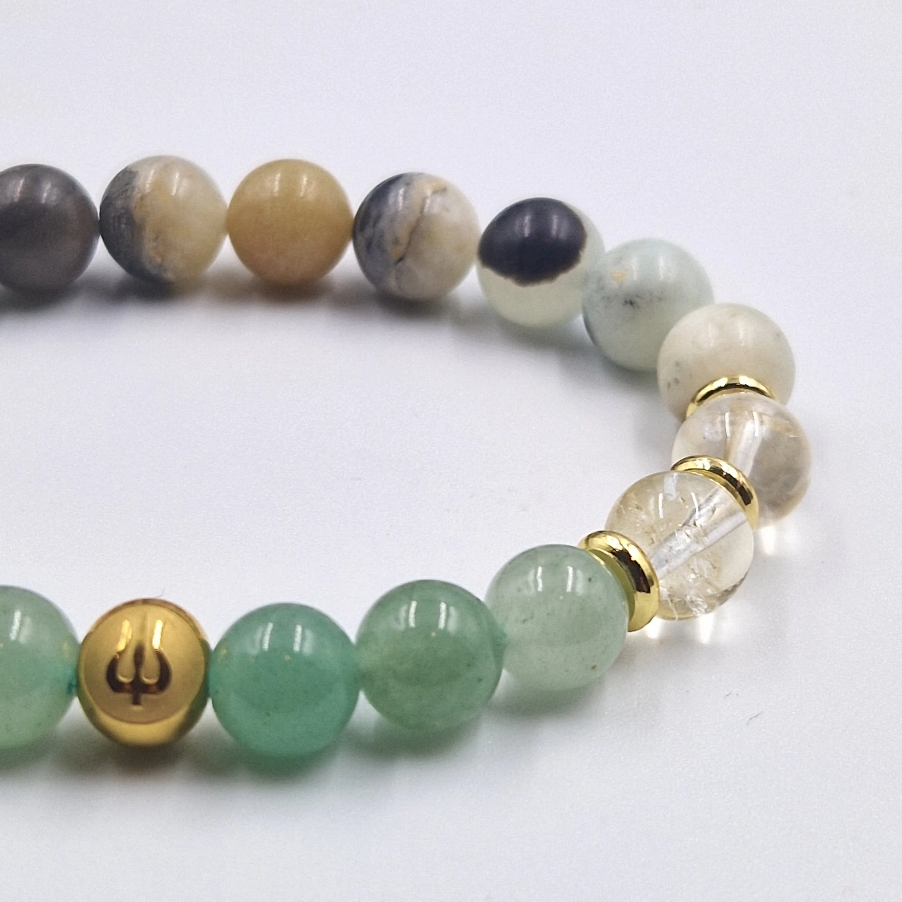 Bracelet Gémeaux Année 2025 en Aventurine verte, Citrine et Amazonite - Image 2