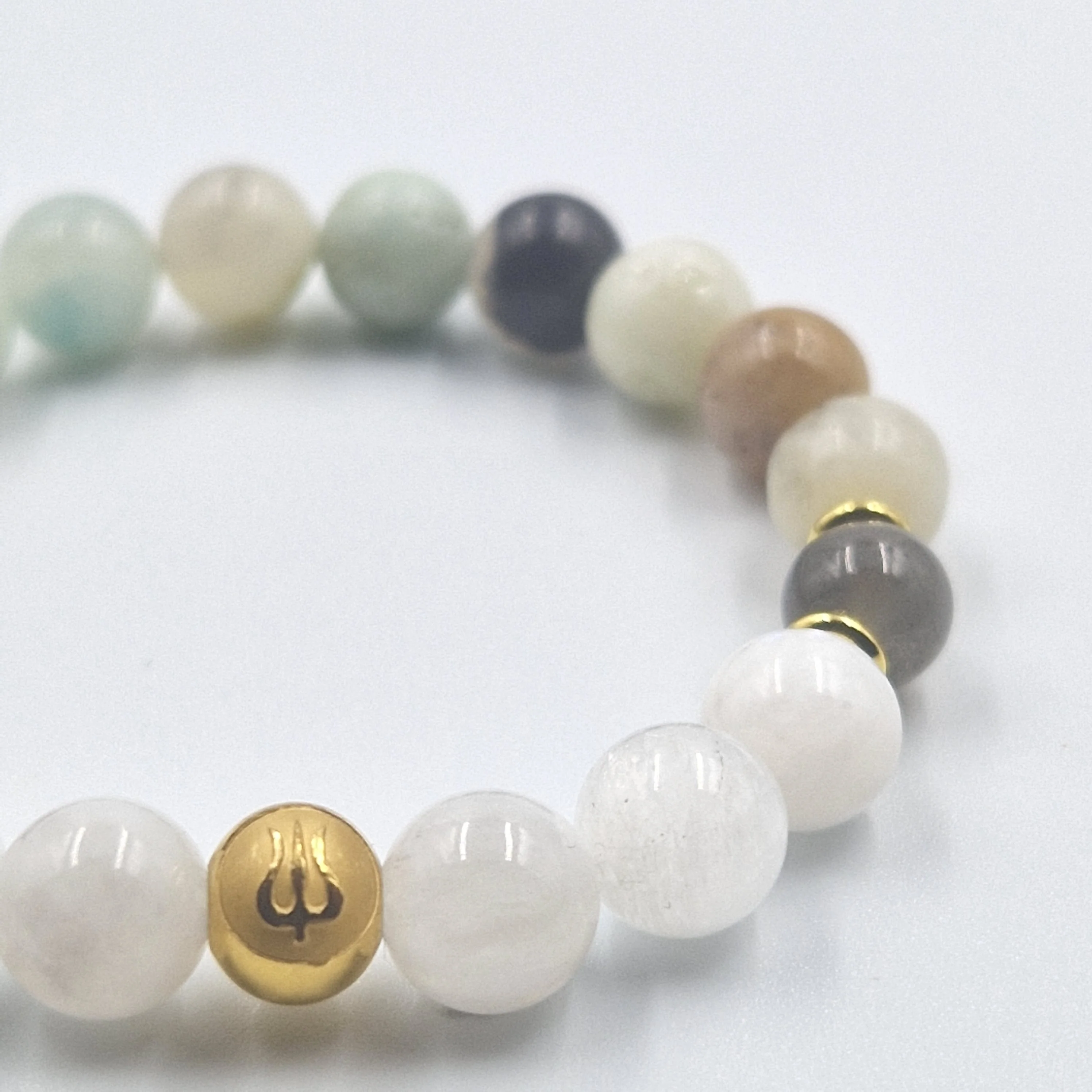 Bracelet Gémeaux en Amazonite, Pierre de lune blanche et Labradorite - Image 2