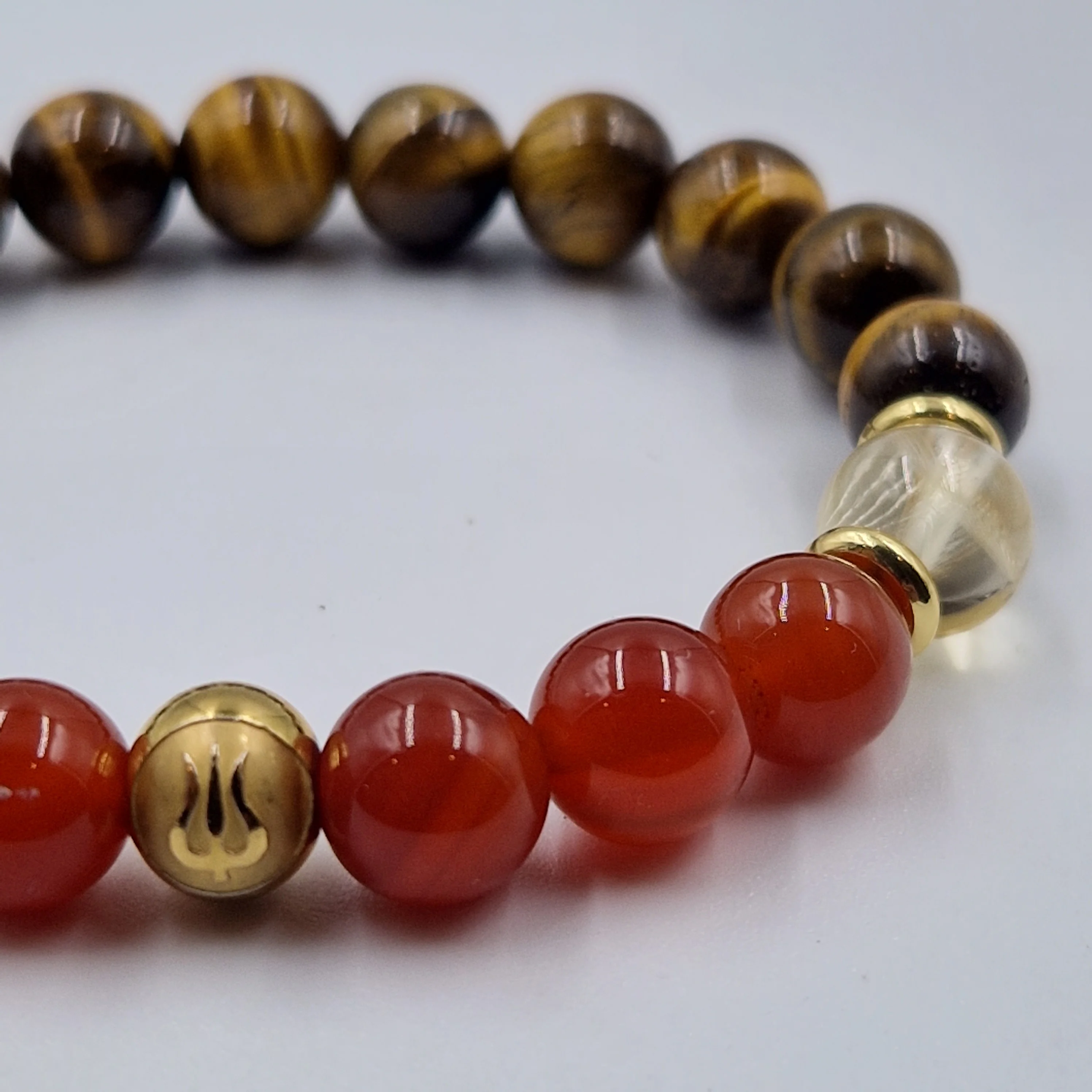Bracelet GLANDES SURRENALES en Citrine, Cornaline, Oeil de tigre - Image 2