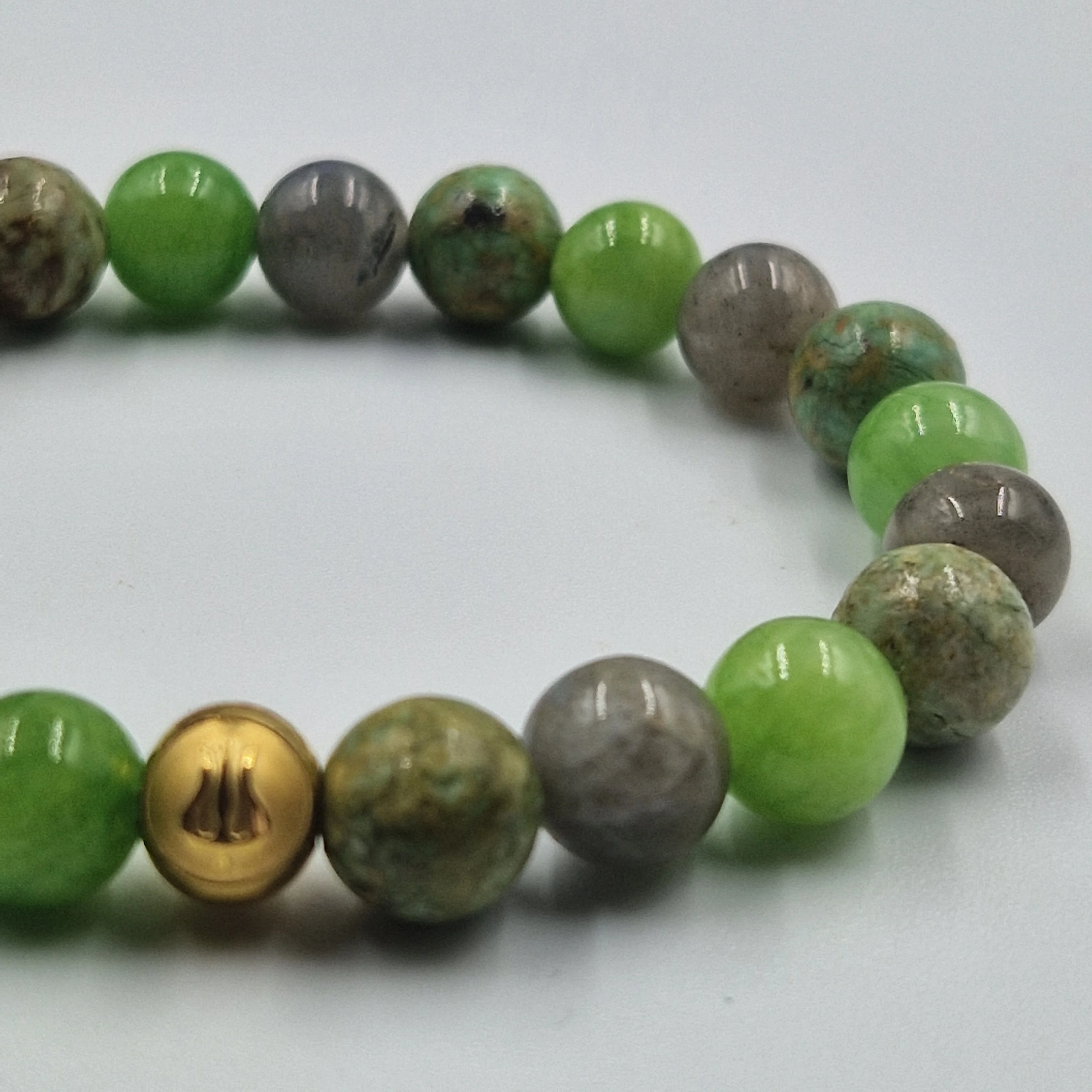 Bracelet GUERISON en Turquoise, Labradorite et Jade vert - Image 2