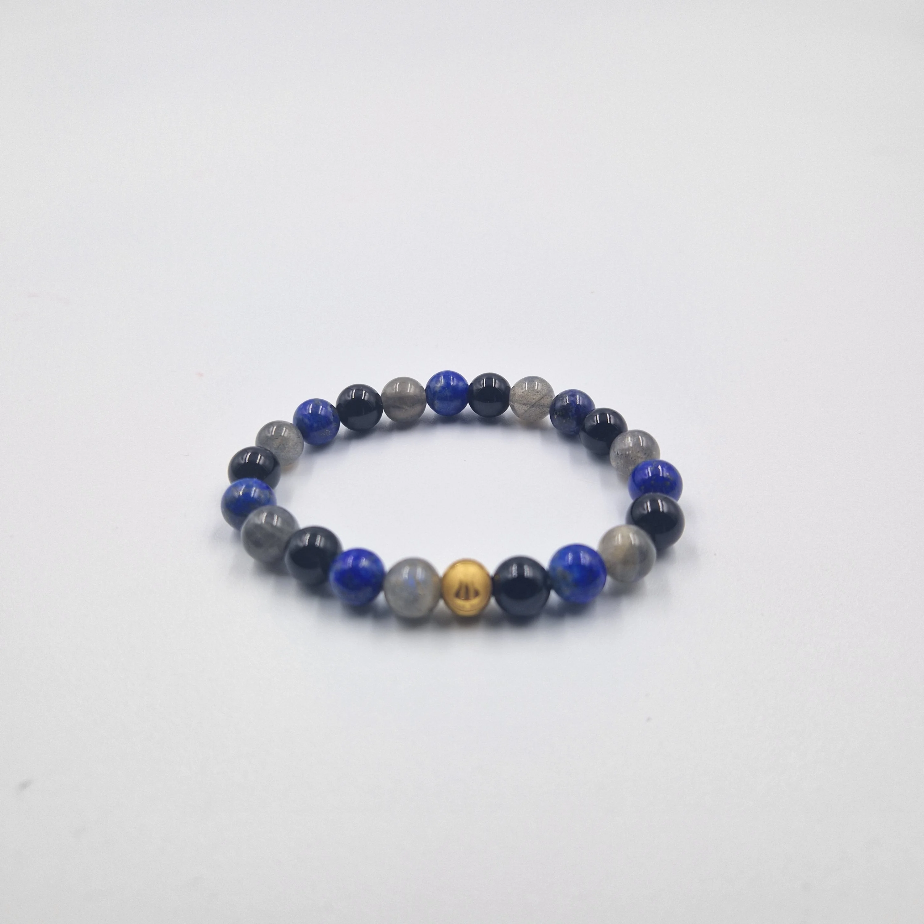 Bracelet Héritage - Spécial Fête des pères en Onyx noir, Labradorite et Lapis-lazuli