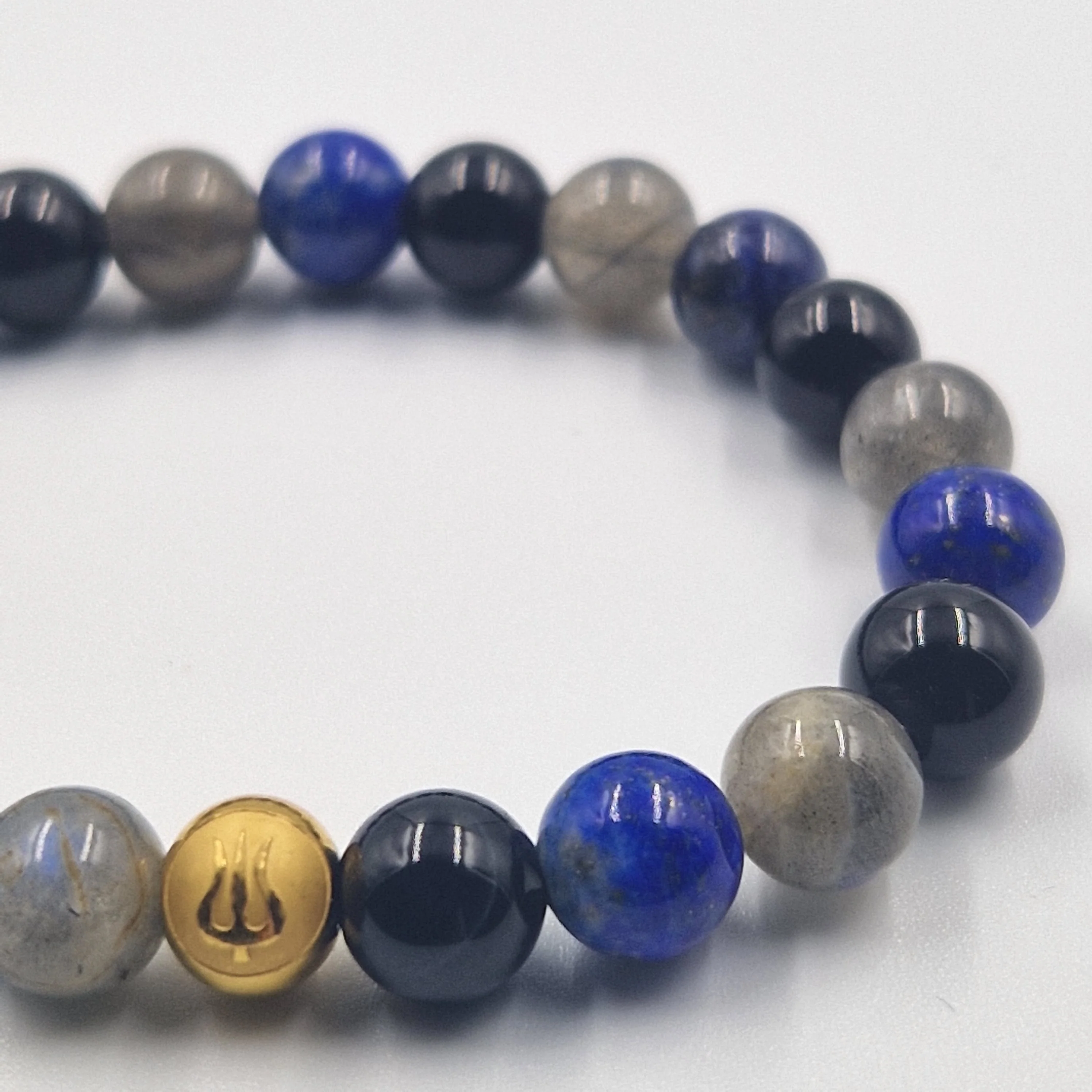 Bracelet Héritage - Spécial Fête des pères en Onyx noir, Labradorite et Lapis-lazuli - Image 2