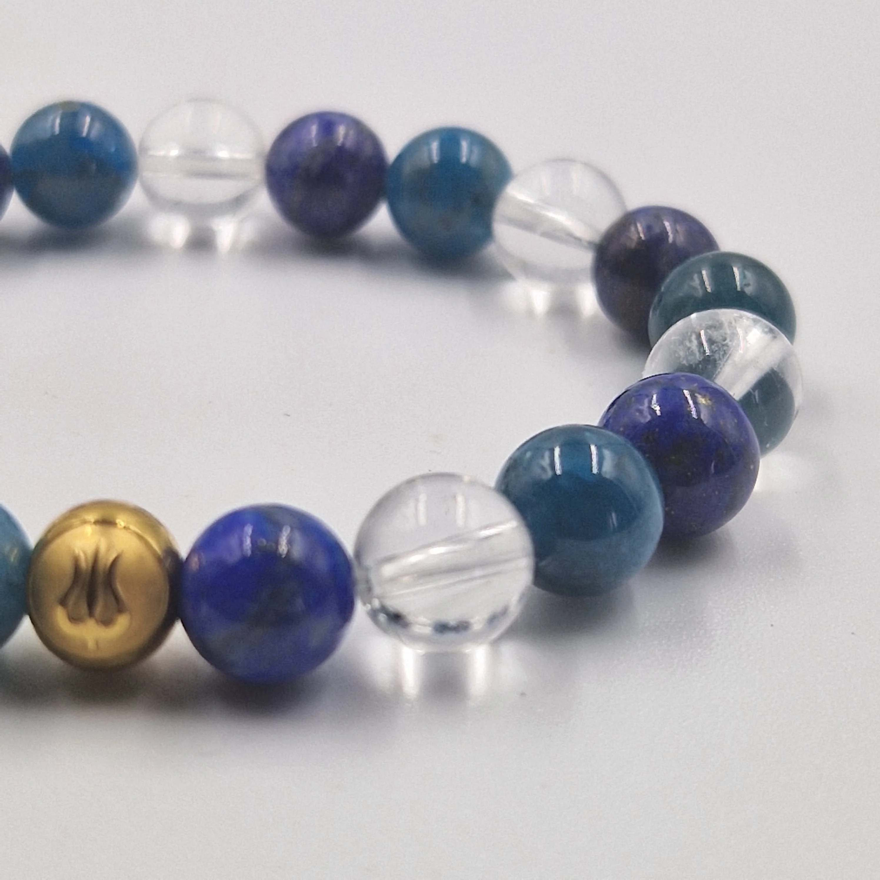 Bracelet INTELLIGENCE en Lapis-lazuli, Quartz clair et Apatite bleue - Image 2