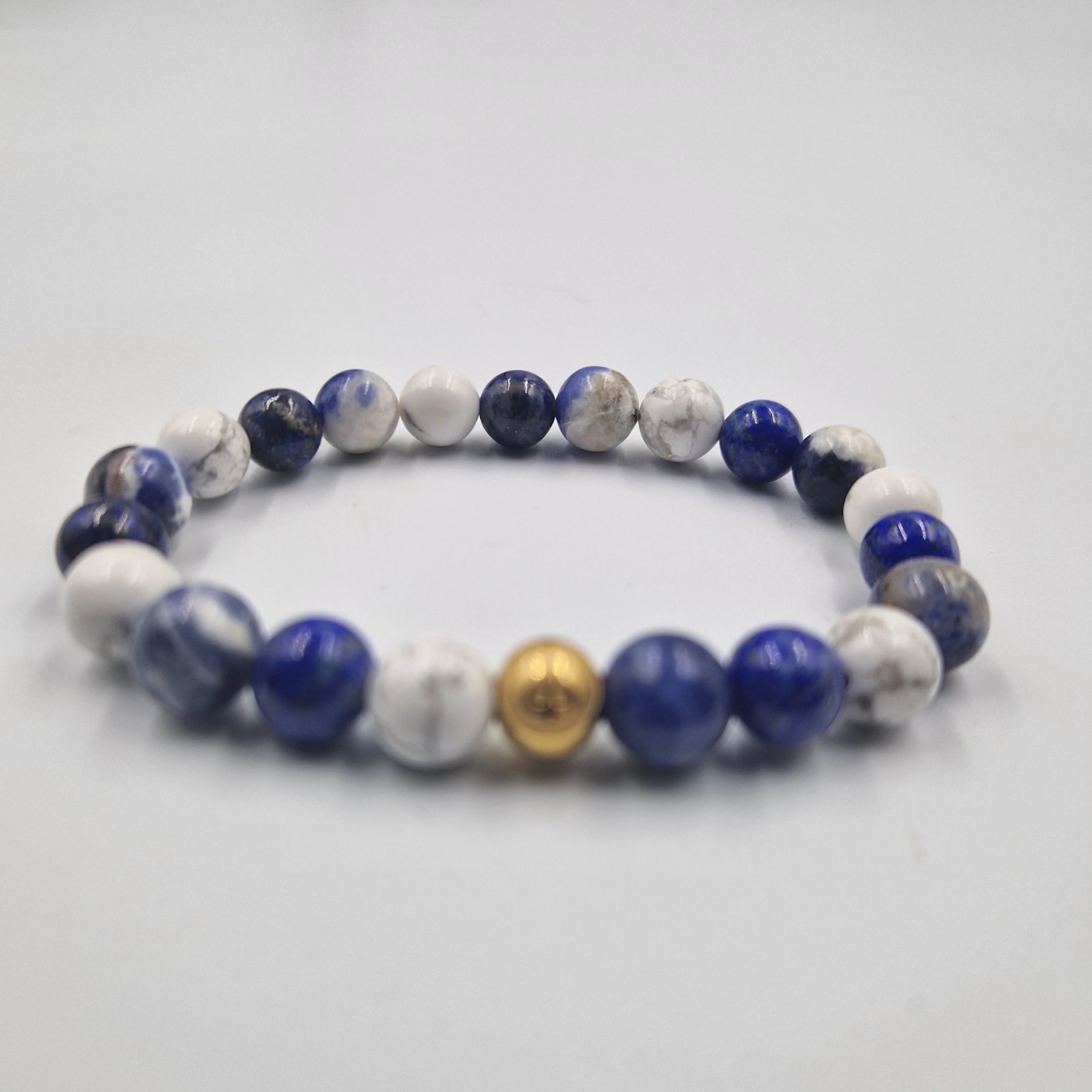 Bracelet IRRITABILITE en Sodalite, Lapis-lazuli et Howlite - Image 3