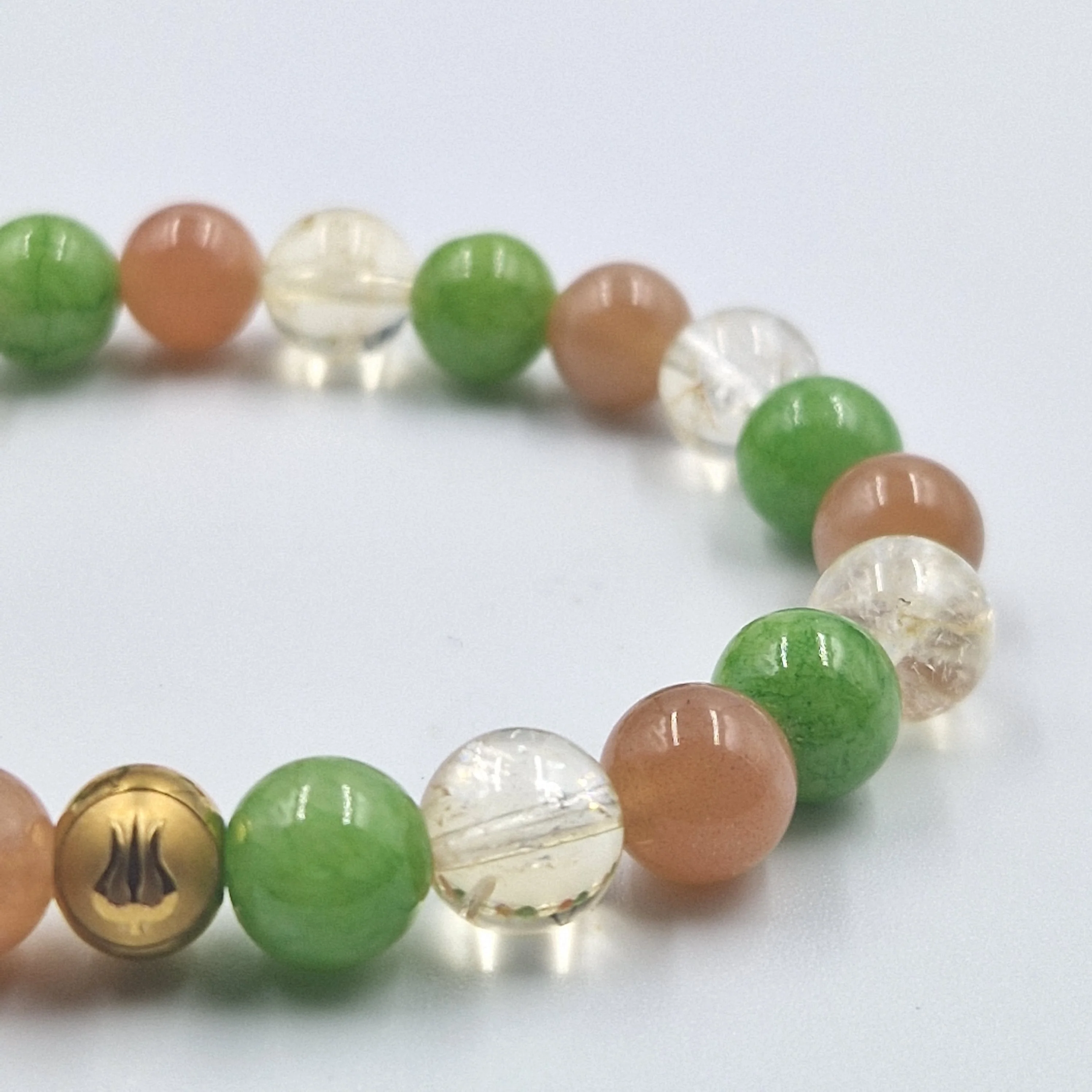 Bracelet JOIE DE VIVRE en Citrine, Pierre de Soleil et Jade vert - Image 2