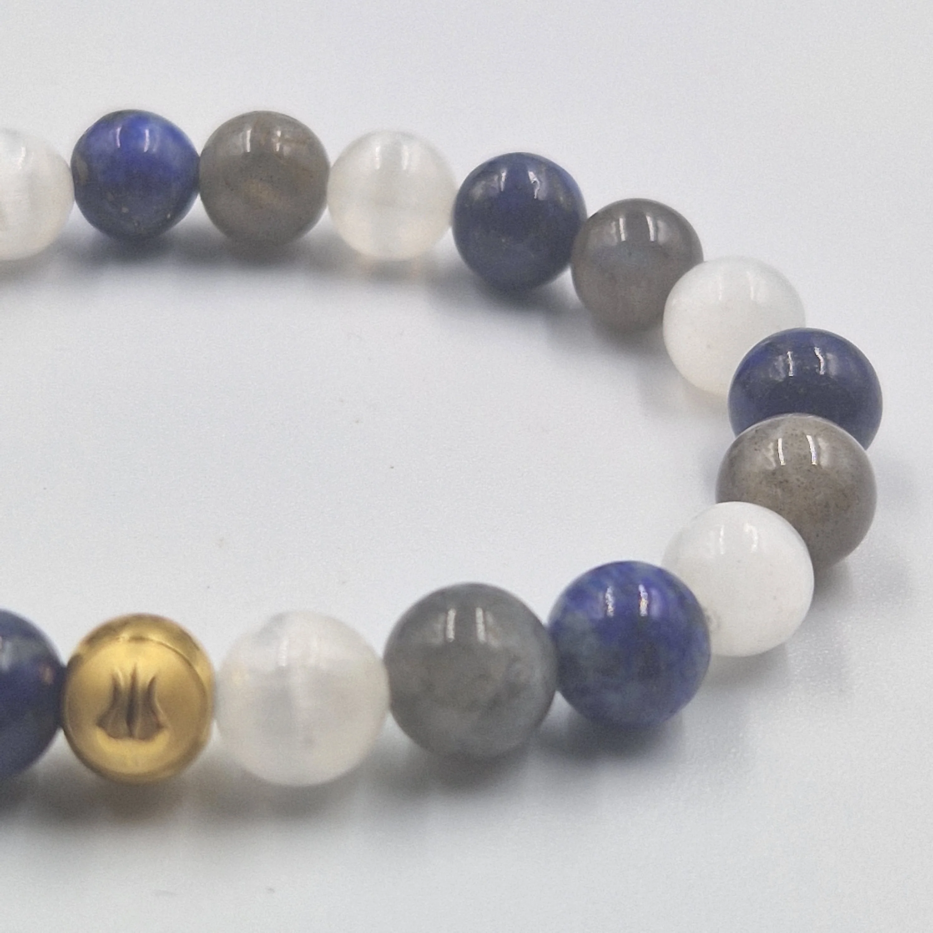 Bracelet MAL-ETRE en Lapis-lazuli, Sélénite et Labradorite - Image 2
