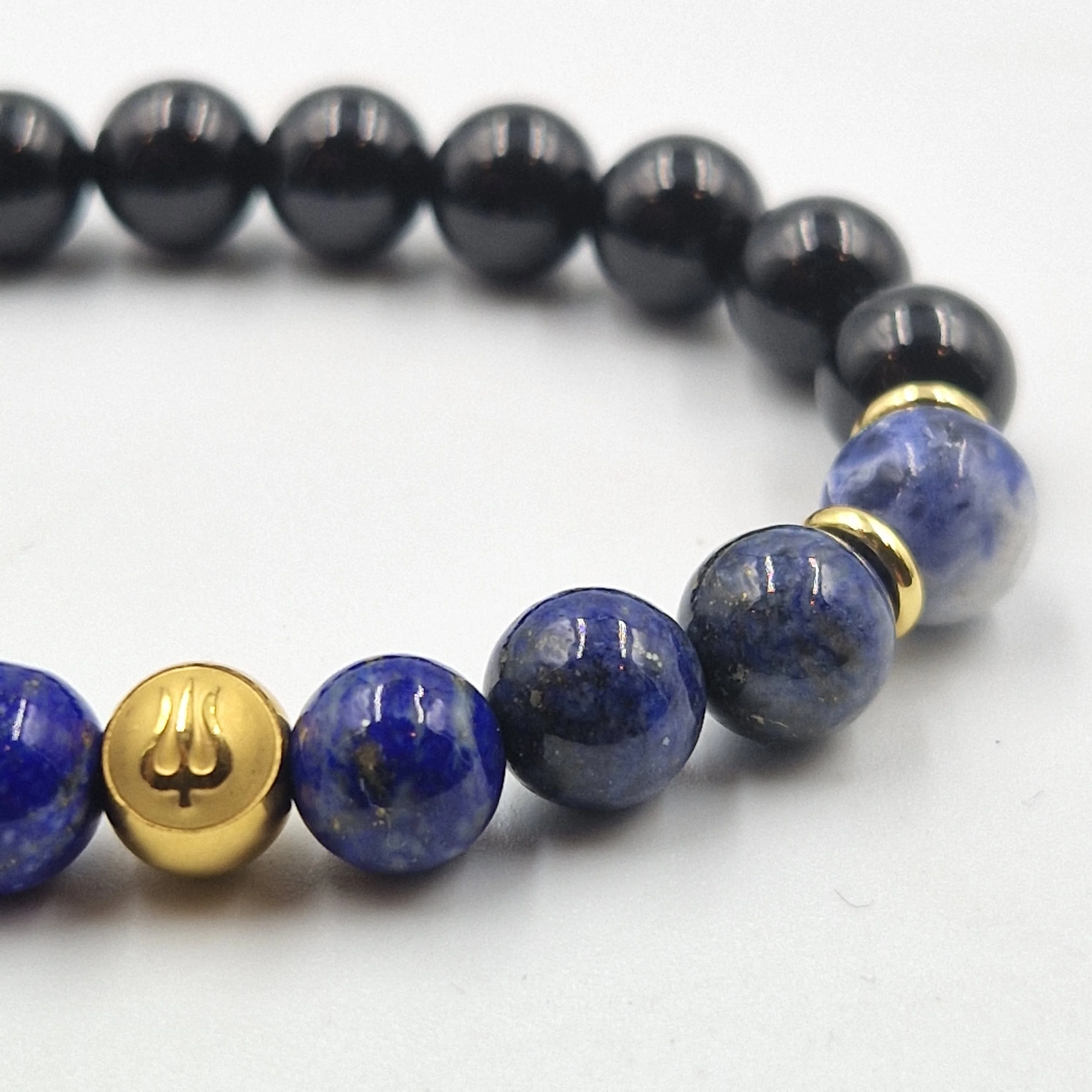 Bracelet NEVRALGIE en  Lapis-Lazuli, Tourmaline noire, Sodalite - Image 2